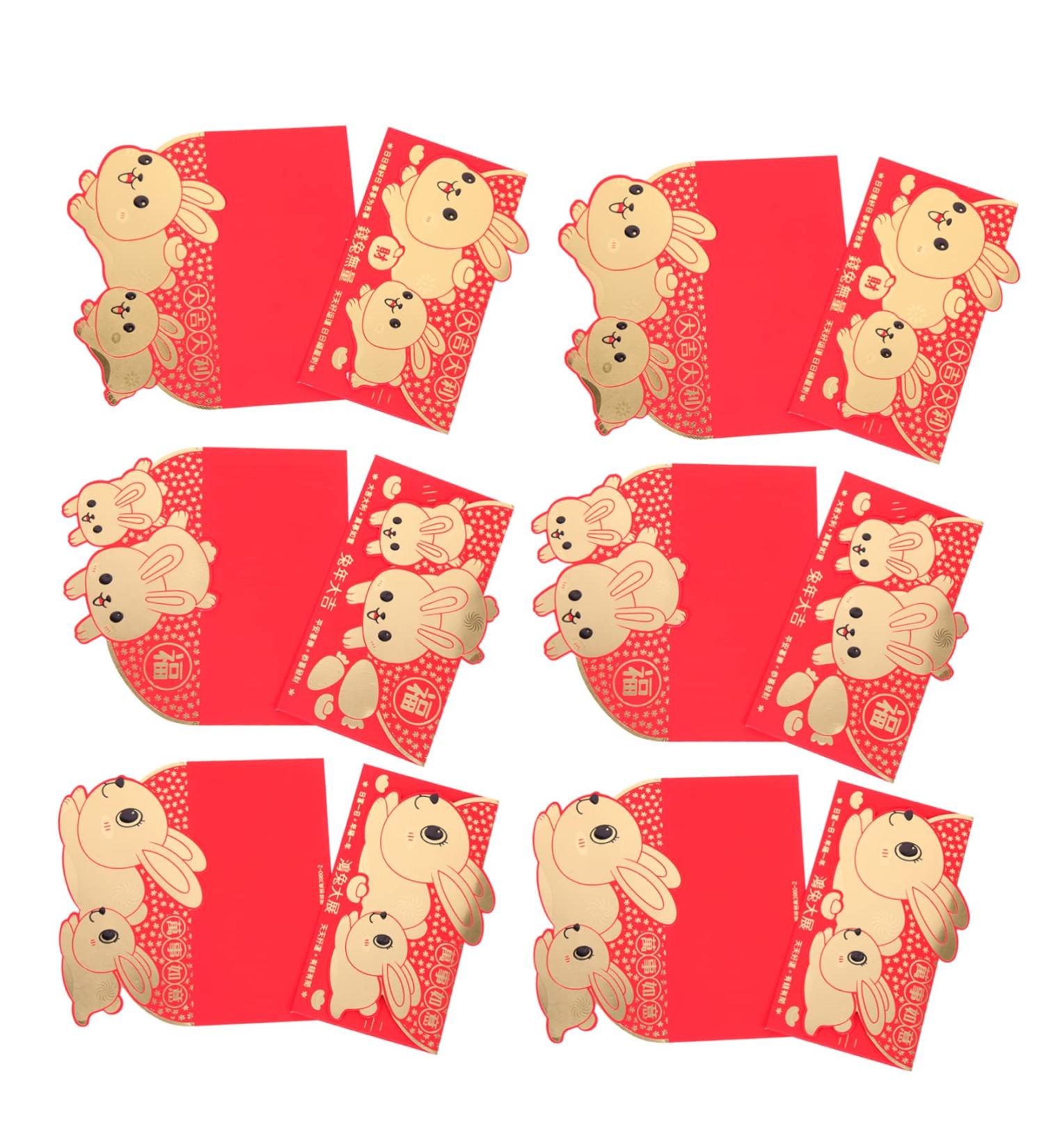 ABOOFAN 36 Pcs Year of The Rabbit Lucky Packet Bunny Hong Bao 2023 New Year Envelopes Lunar Hong Bao 2023 Year Red Packet Money Gift Cartoon Red Packets Design Paper Chinese Style - Buy Online on GoSupps.com