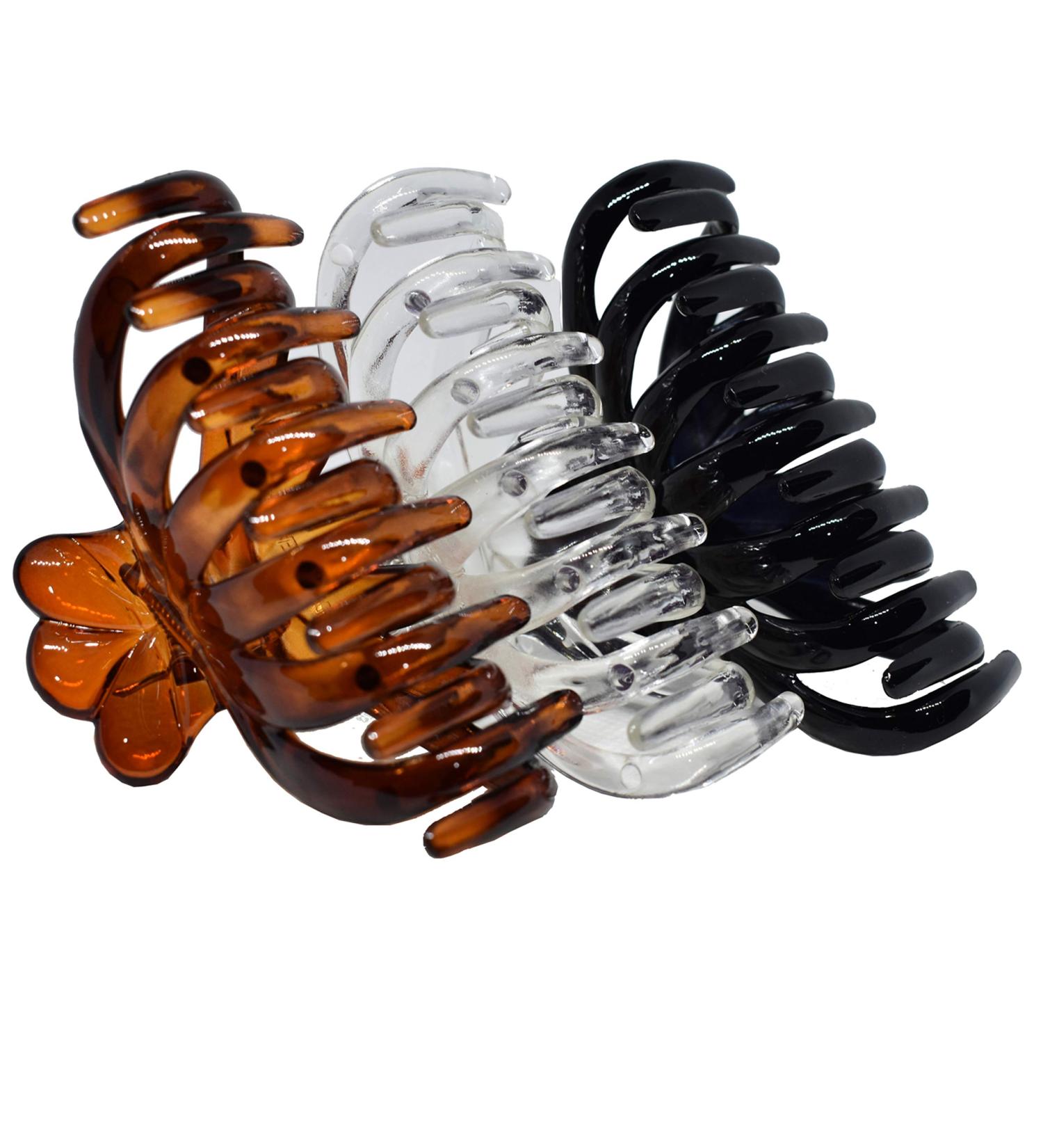 Marrie Hair Clips for Women & Girls | Non-Slip Double-Baked Clamp | Strong Hold for Medium to Thin & Long Hair Accessories (Black Brown Clear) - Buy Online on GoSupps.com