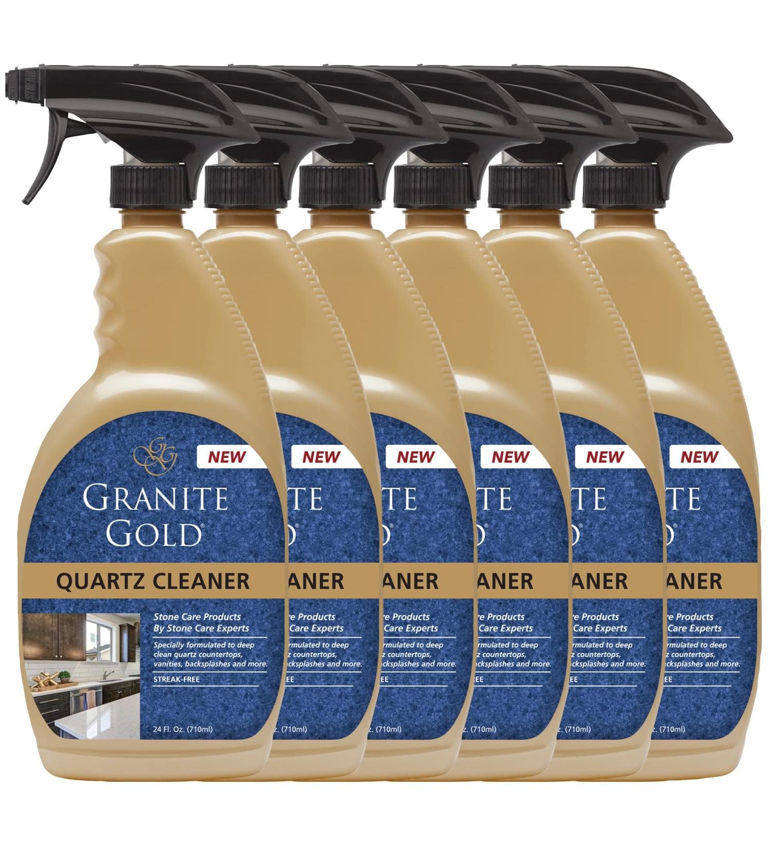 Granite Gold Quartz Cleaner Spray for All Quartz Surfaces - 24 Fl Oz (Pack of 6) - Perfect for Caesarstone Cambria & Silestone - International Shipping Available - Buy Online on GoSupps.com