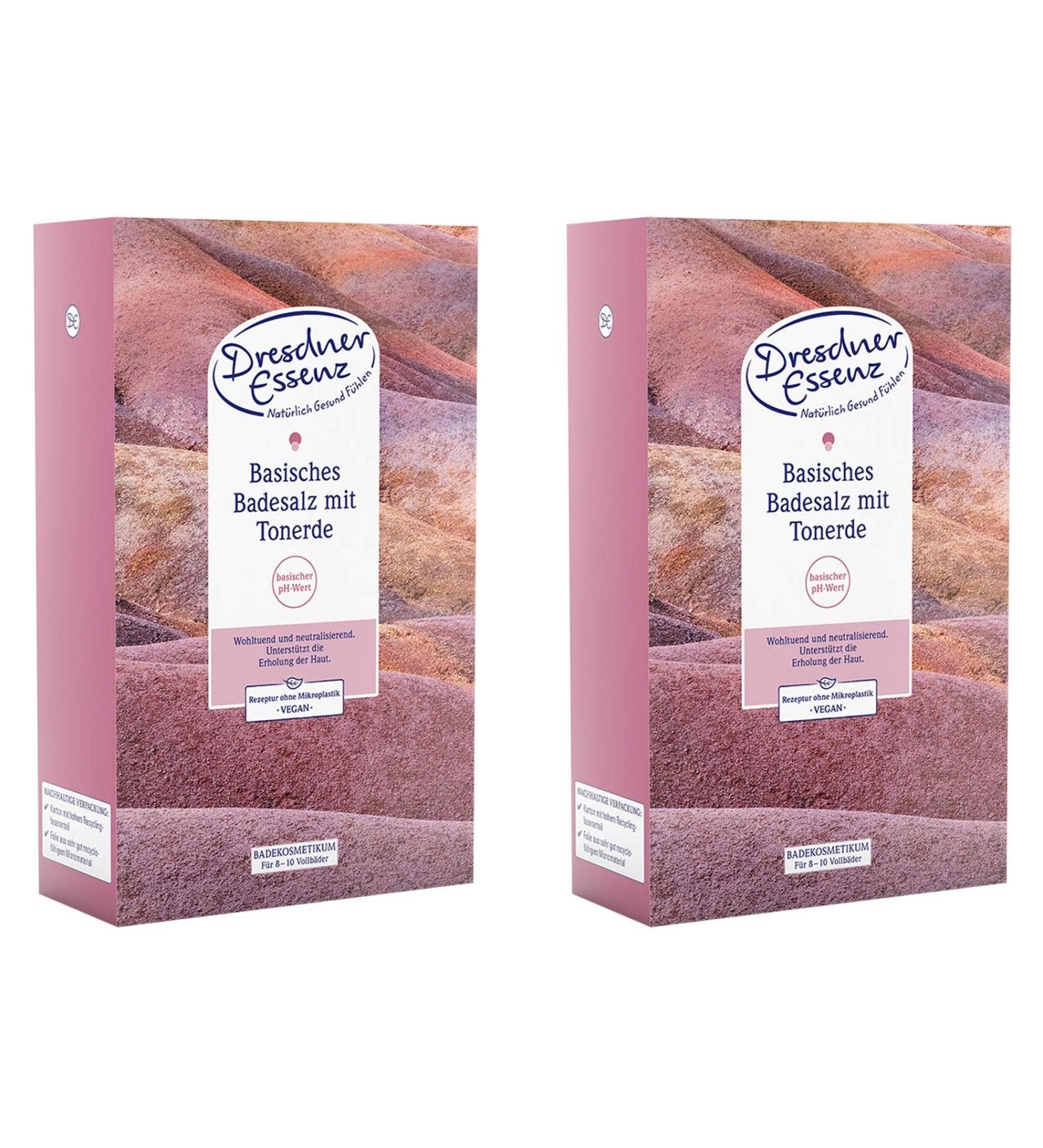 Pack of 2 Dresdner Essence Bath Care Alkaline Bath Salt with Clay 2 x 500 g Salt Bath