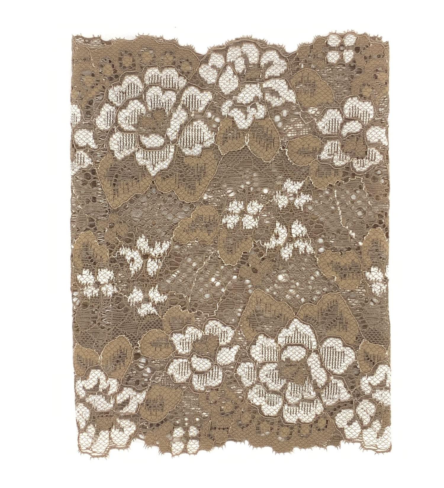 Picc Line Lace Sleeve Cover for Chemo Diabetes Freestyle Libre (BROWN/CREAM 7" LONG)