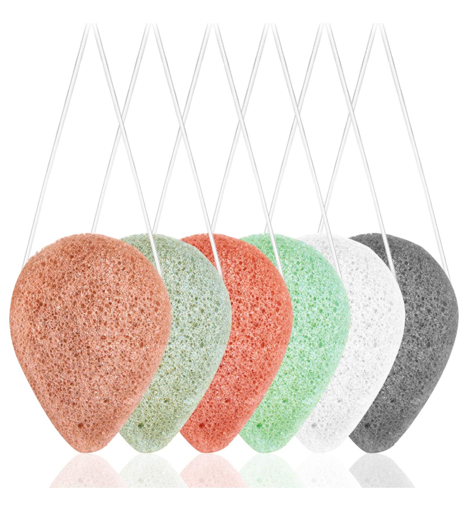 SourceTon Konjac Facial Sponges - 6 Color Pack for Gentle Cleansing & Exfoliation | International Shipping Available - Buy Online on GoSupps.com