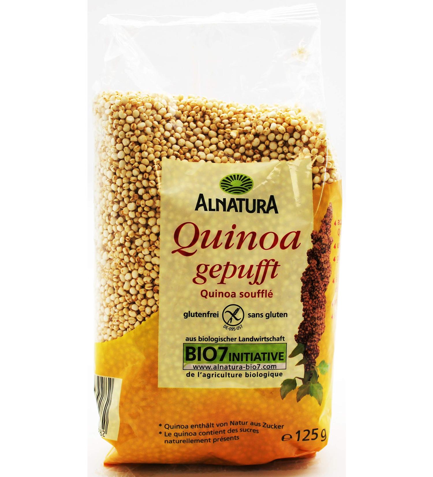 Alnatura Organic Quinoa Puffed - Pack of 6 (6 x 125g) | Nutrient-Rich Superfood for Healthy Snacking | Buy Internationally - Buy Online on GoSupps.com