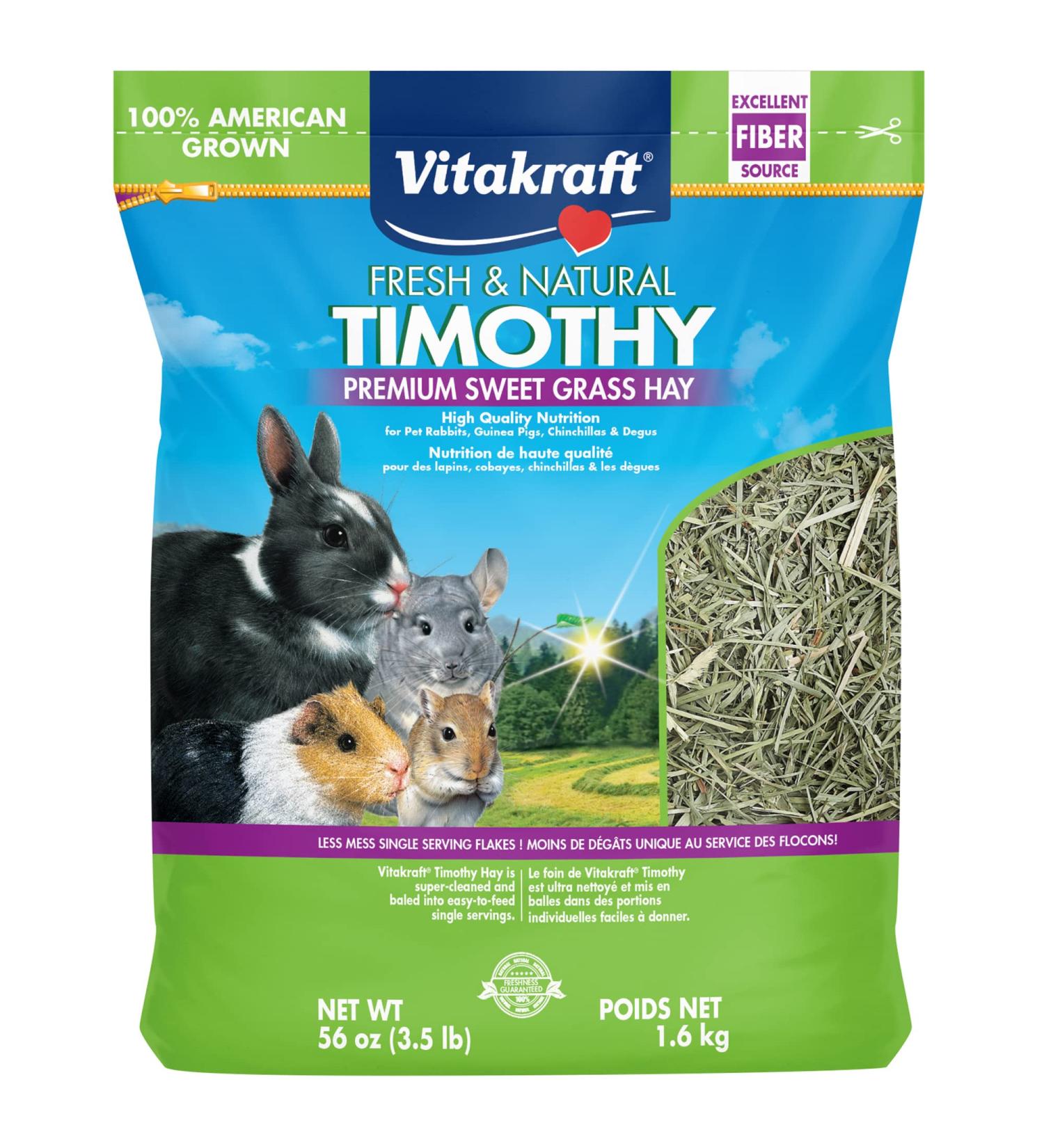 Vitakraft Timothy Hay for Guinea Pigs, Rabbits, Chinchillas - 3.5 lb (Pack of 1) - Buy Online on GoSupps.com