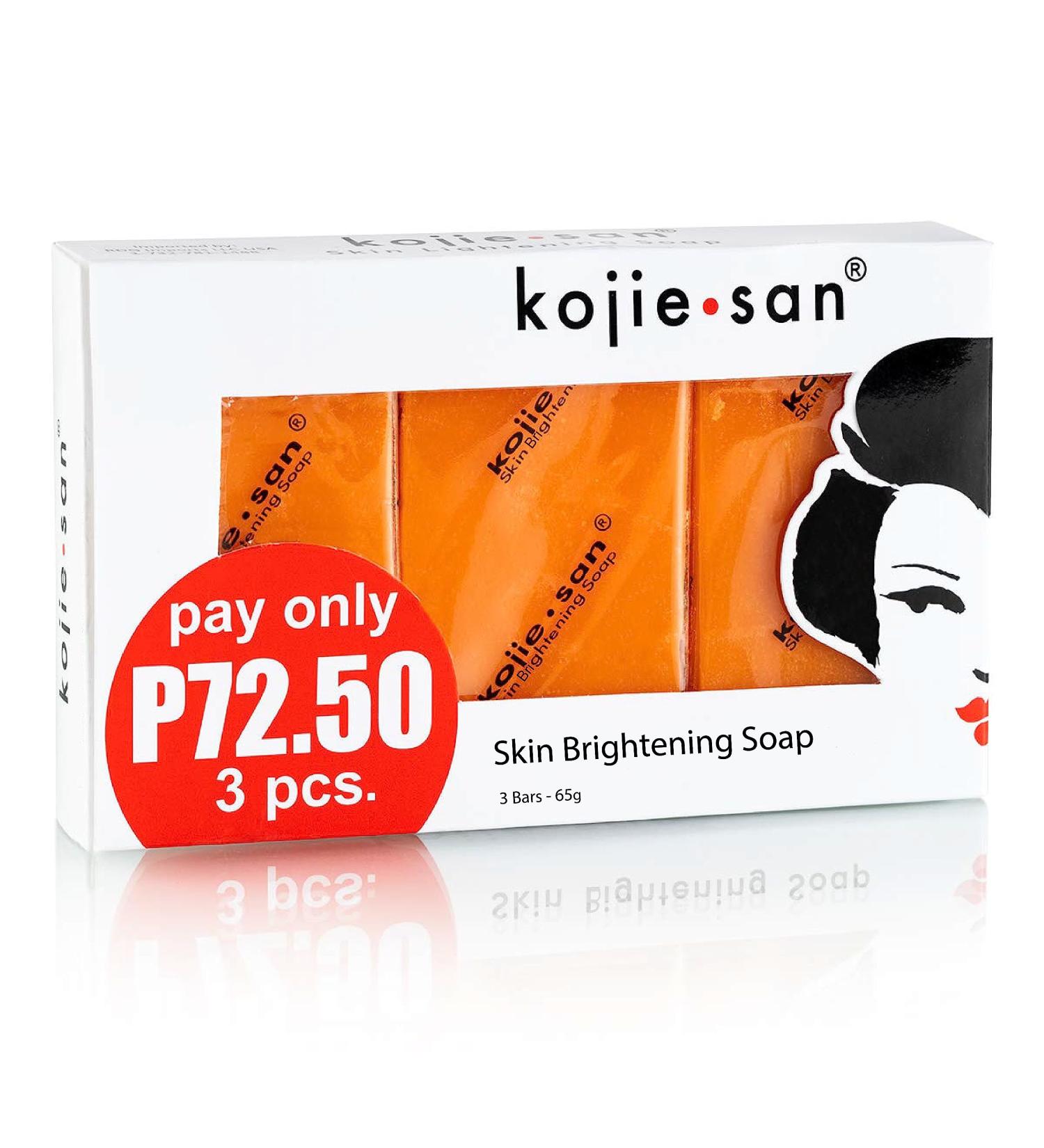Kojie San Skin Brightening Soap - Original Kojic Acid Soap for Face & Body - Cosmetic Soap for Beautifully Fresh Skin (3 X 65g Bars) - Buy Online on GoSupps.com