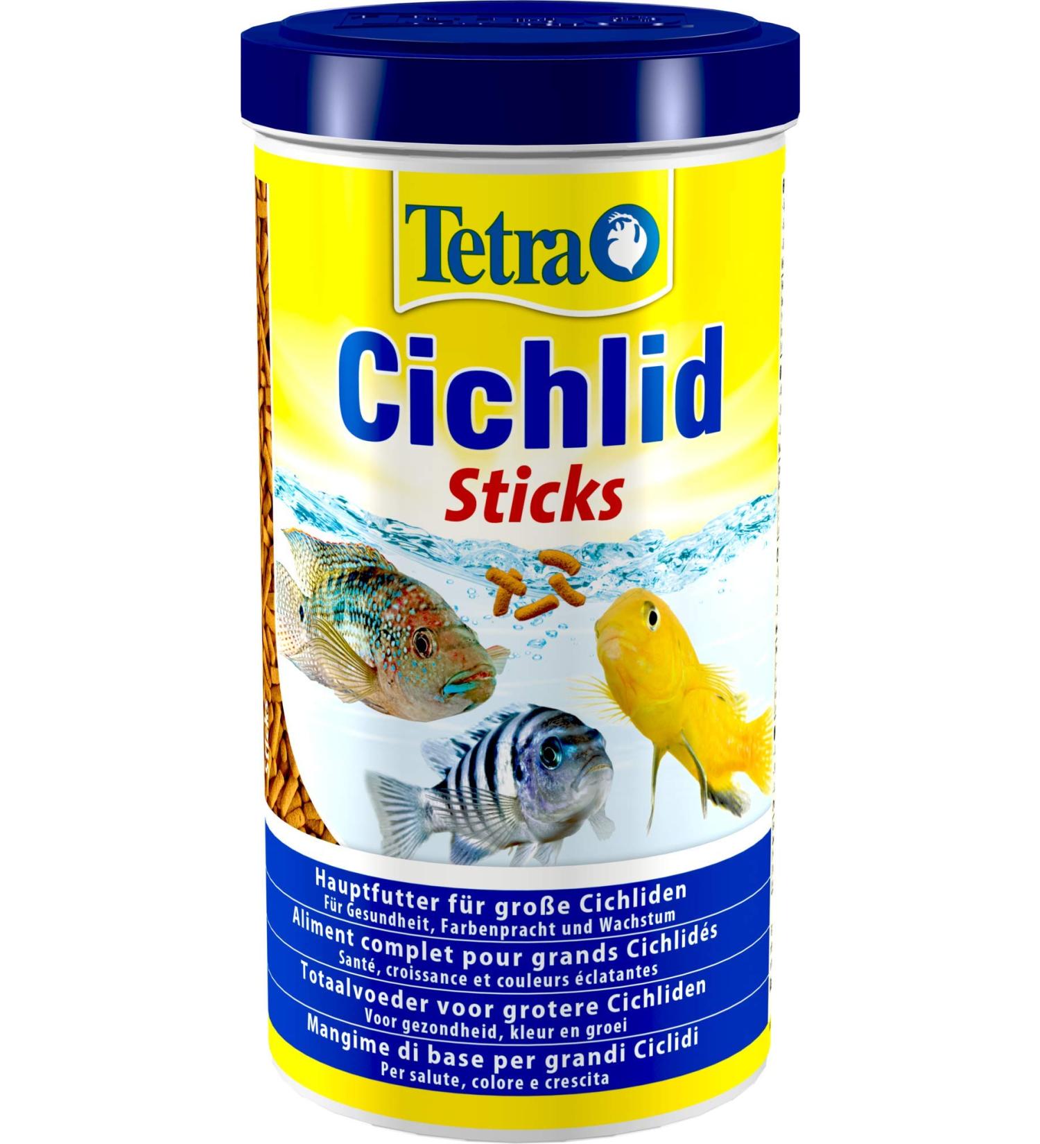 Tetra Cichlid Sticks - Premium Fish Feed for Cichlids & Large Ornamental Fish | 320g (1L) Floatable Feeding Sticks - Buy Online on GoSupps.com