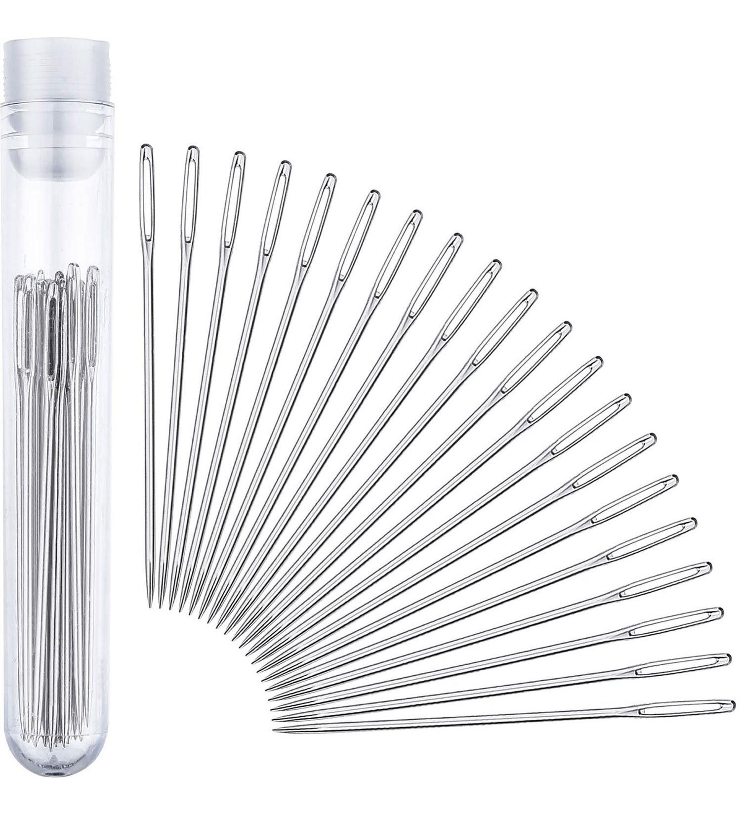 Large-Eye Leather Stitching Needles - 20 Pack 5.2 cm with Clear Bottle | Durable Needles for Leather Projects - Buy Online on GoSupps.com