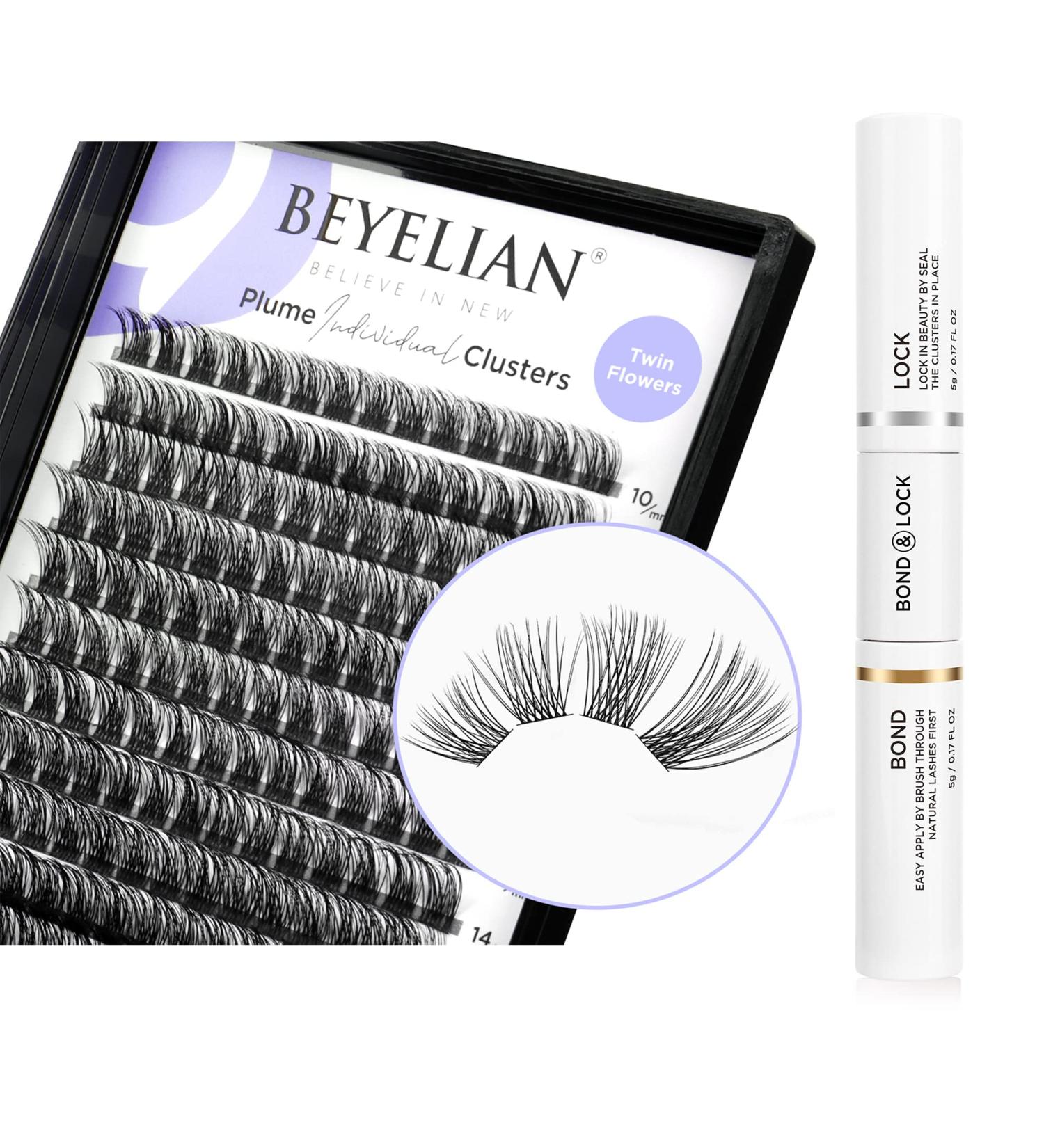 BEYELIAN 168 Pcs Lash Clusters Kit - Strong Hold Individual Cluster Lashes with Bond, Sealant & Mascara Wand - 10-16mm Length - Buy Online on GoSupps.com