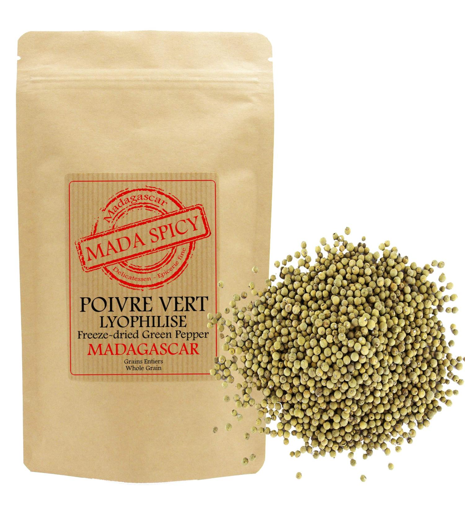 Freeze-dried green pepper from Madagascar 18gr "Sustainable Agriculture" food zip bag.