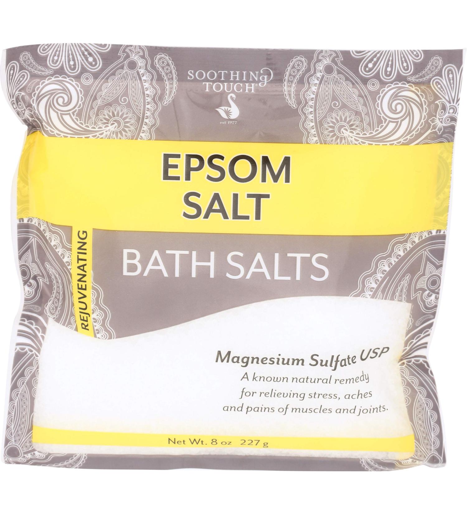 Soothing Touch Unscented Epsom Salts Pouch - 8 Ounce Pack for Relaxation & Recovery - Buy Online on GoSupps.com