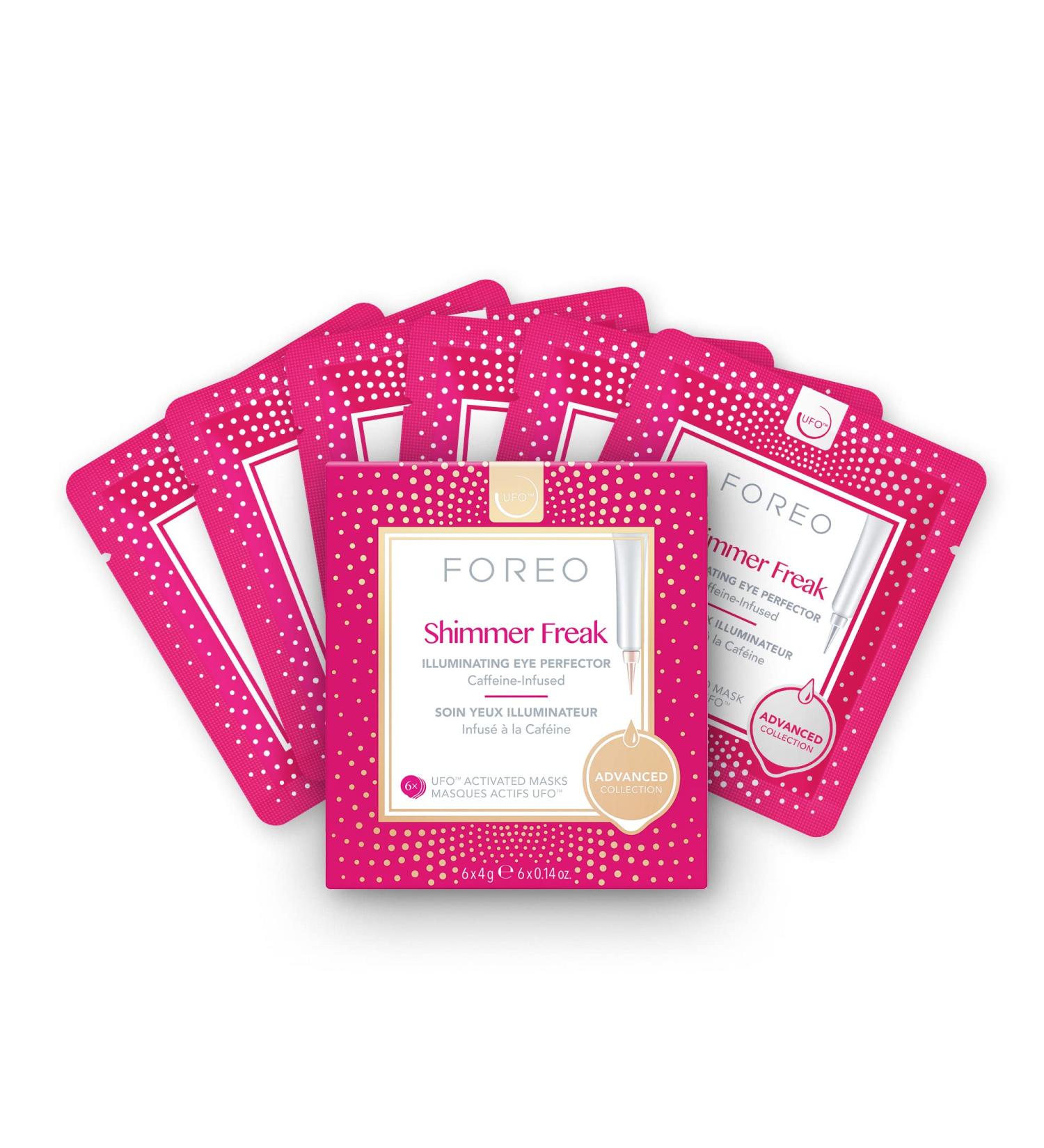 FOREO Shimmer Freak UFO-Activated Facial Mask - Eye Contour Illuminating - Rose Water & Niacinamide - 6 pcs Pack - Buy Online on GoSupps.com