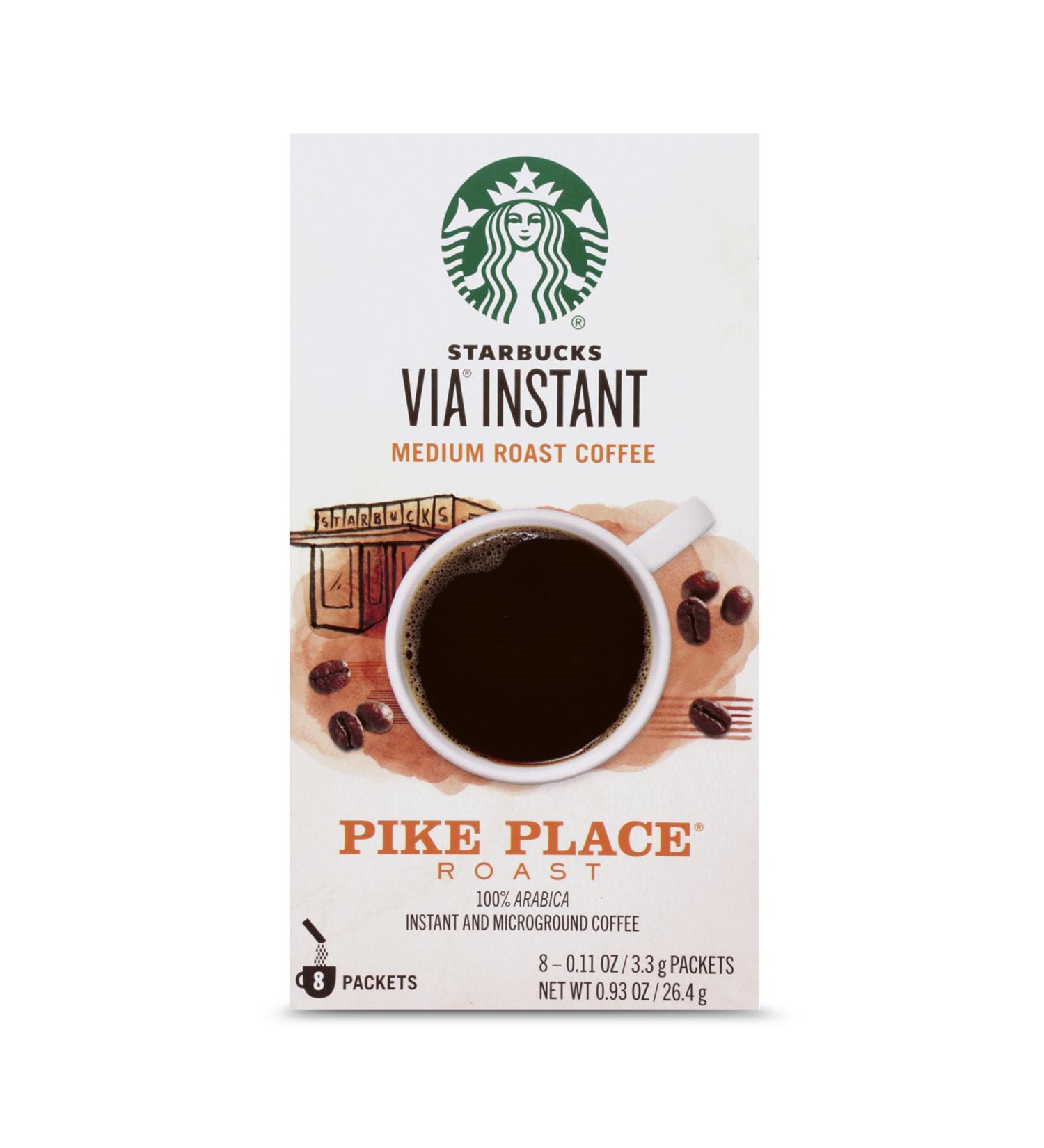 Starbucks VIA Pike Place Roast Medium Roast Coffee 8 Count - 0.11oz Packets (Pack of 1) - Buy Online on GoSupps.com