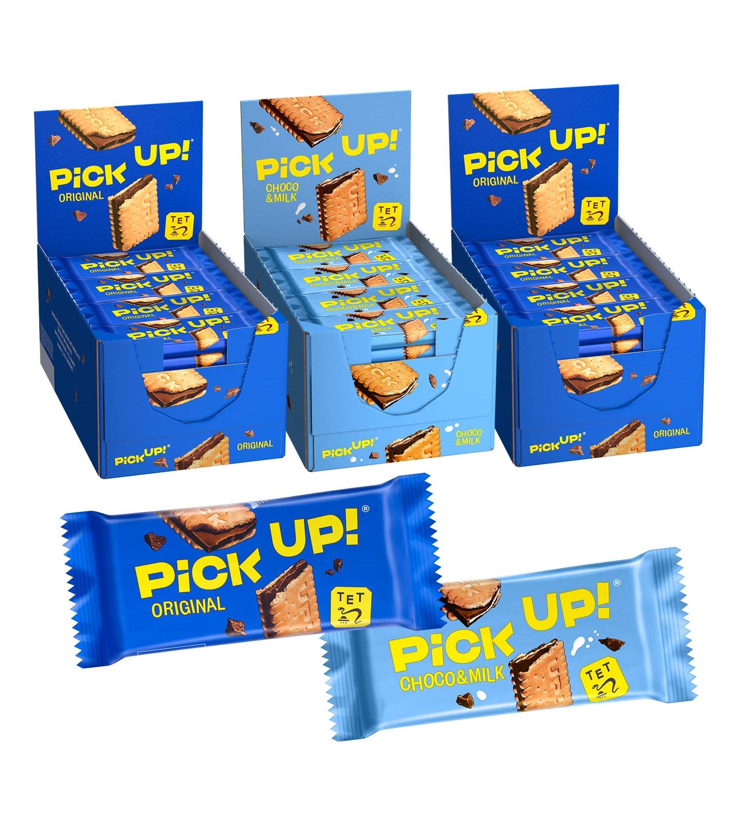 Shop Pick Up! Theken Display Bundle - Original & Choco & Milk Bars - Crisp Milk Chocolate Cookies - 3 Displays of 24 Pieces - International Shipping Available - Buy Online on GoSupps.com