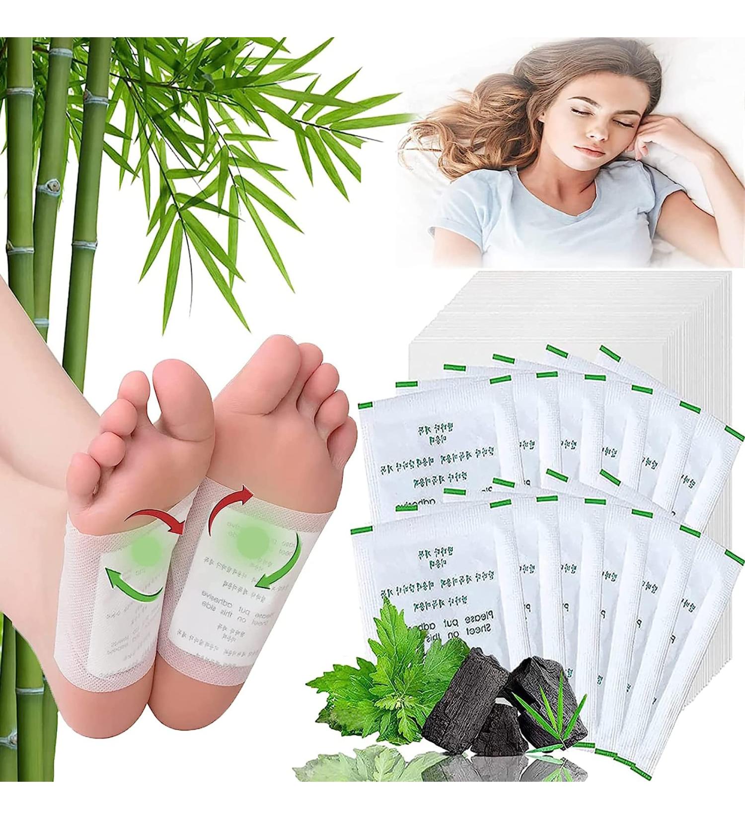 100 Natural Detox Foot Pads for Deep Sleep & Stress Relief - Original Detoxification Plaster & Cleansing Bamboo Foot Treatment - Buy Online on GoSupps.com