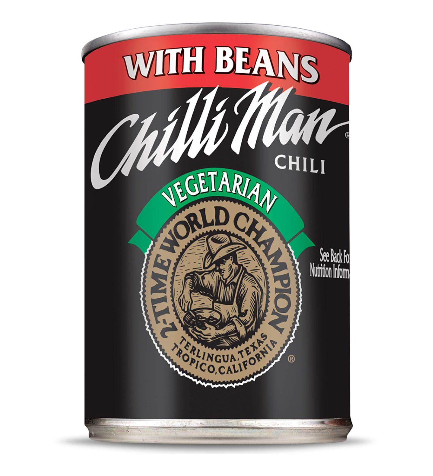 Chilli Man Canned Vegetarian Chili With Beans 15oz (Pack of 12) - Vegan-friendly Option for Quick Meals - Buy Online on GoSupps.com
