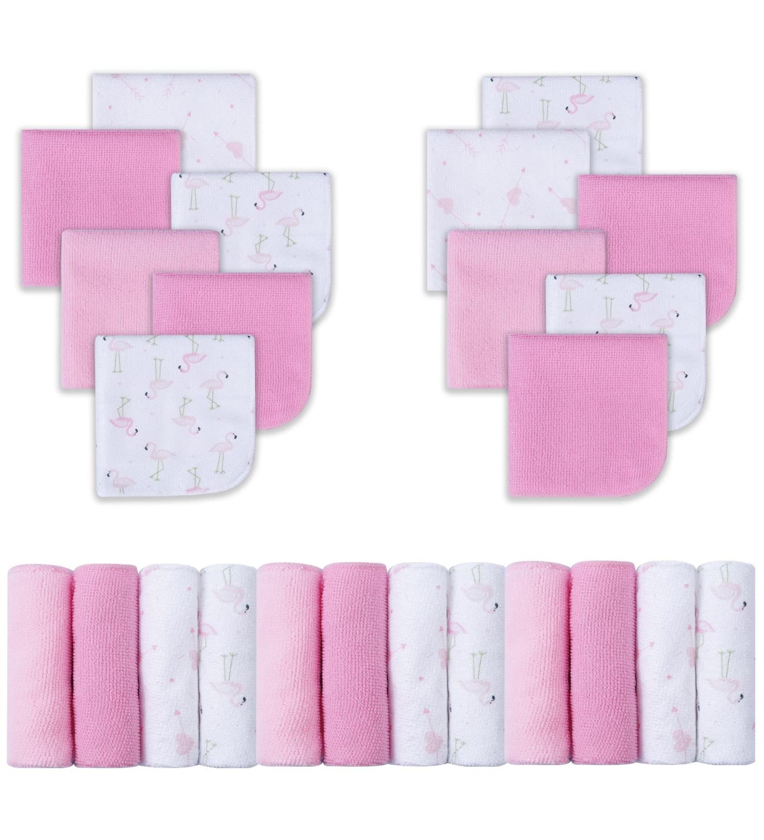Viviland Baby Washcloths 24 Pack - Soft, Super Absorbent Baby Face Towel for Boys and Girls - Gentle on Sensitive Skin - 9''x 9'' Flamingos - Buy Online on GoSupps.com
