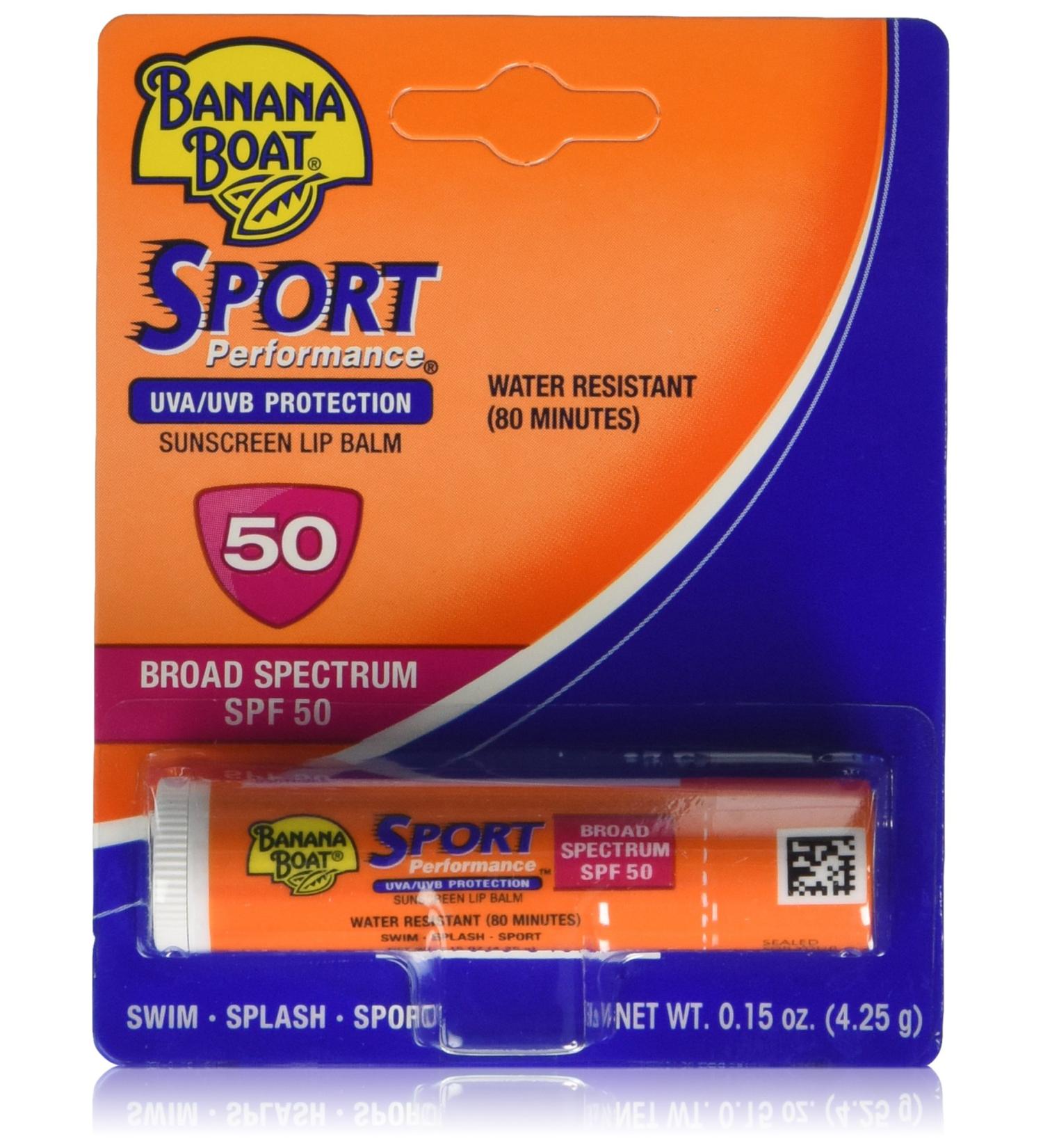 Banana Boat Sport SPF 50 Sunscreen Lip Balm 6-Pack - Sun Protection for Active Lifestyles - Buy Online on GoSupps.com