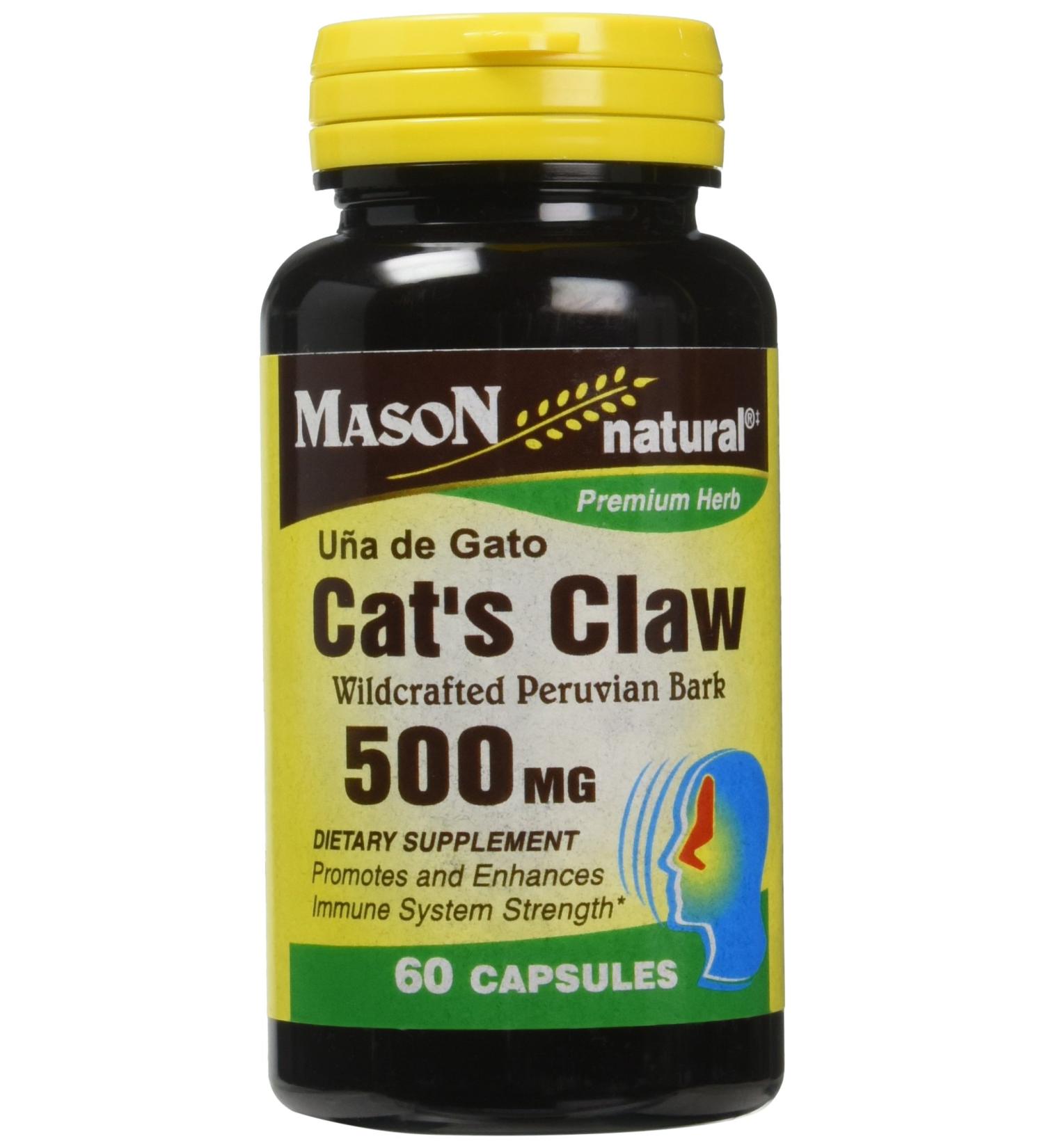 Mason Natural Cat's Claw 500mg - 60 Capsules | Whole Herb Supplements for Wellness - Buy Online on GoSupps.com