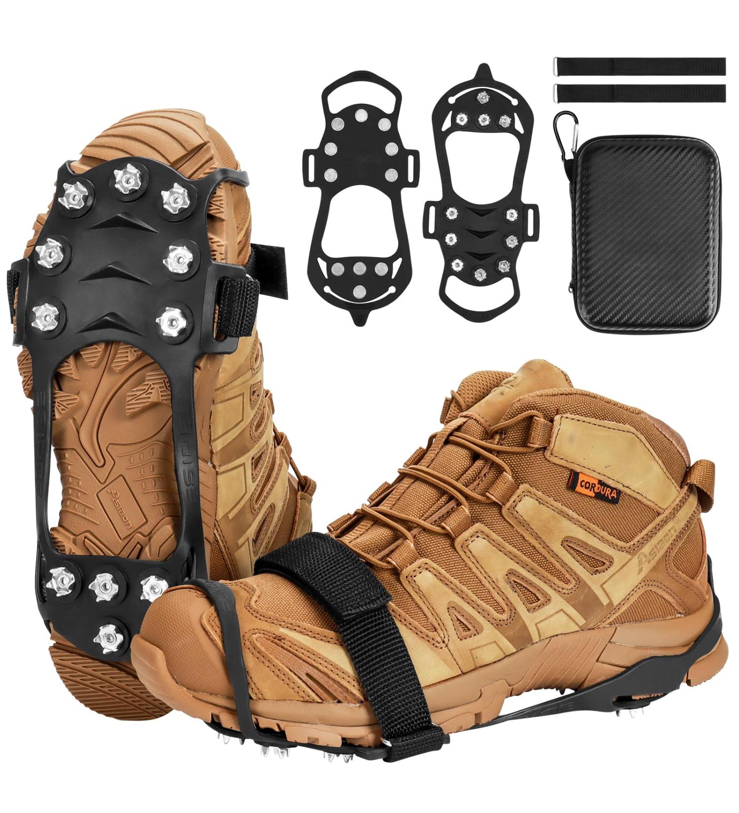 LCMOM Shoe Spikes for Winter - Anti-Slip Ice Grips with 11 Teeth for Men & Women | Durable Crampons for Snow & Ice - Buy Online on GoSupps.com