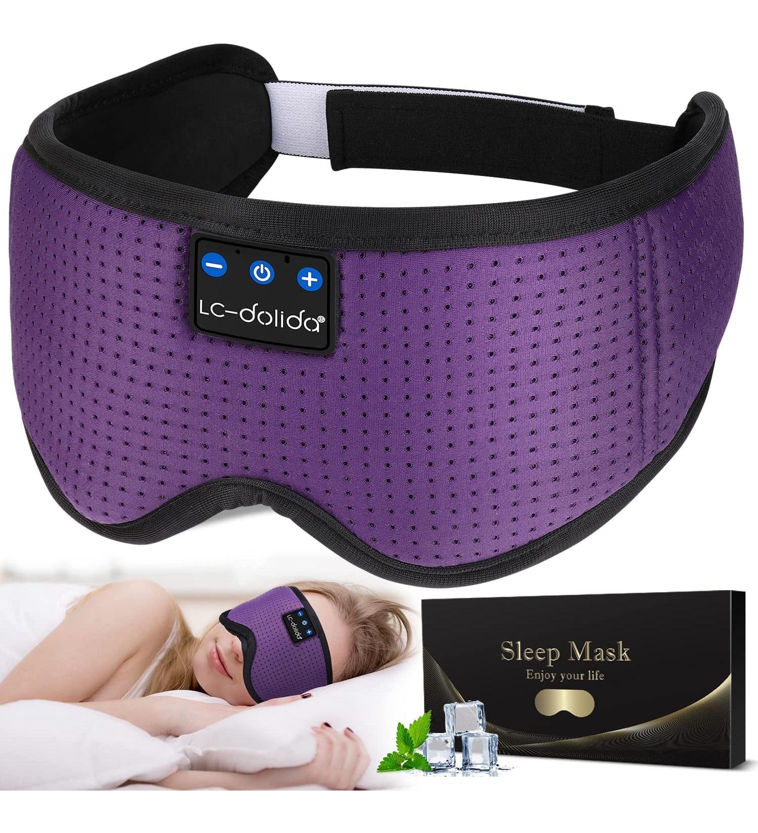 LC-dolida Bluetooth Sleep Mask with Headphones for Side Sleepers - Dark Purple - Buy Online on GoSupps.com