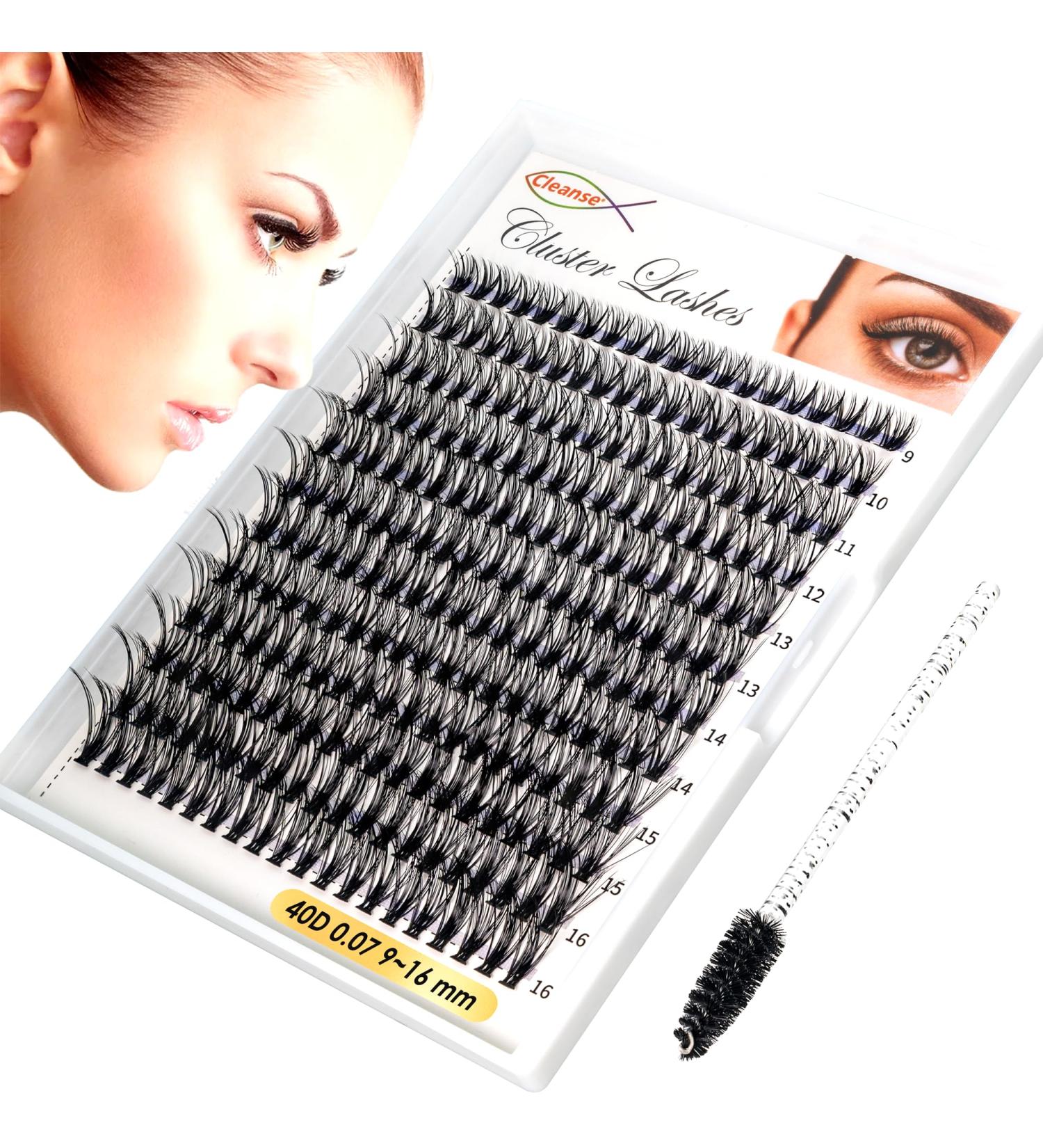 240pc Lash Clusters 40D D Curl Eyelashes - Feather Light & Natural Look Lash Extension Kit (0.07 Thickness Mixed Tray 9-16mm) - Easy to Use for Stunning Lashes - Buy Online on GoSupps.com
