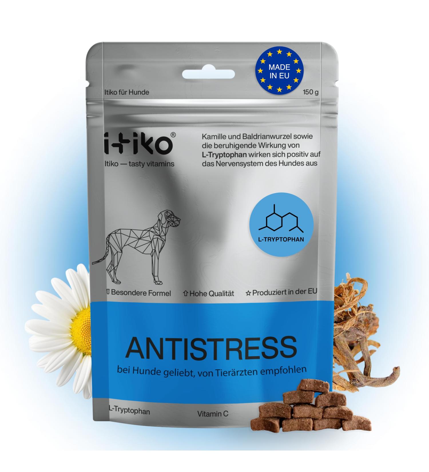 Buy Itiko Vitamins for Dogs | Delicious Calming Supplement | Seastant for Nervous System Improvement | L-Tryptophan 150mg - Buy Online on GoSupps.com