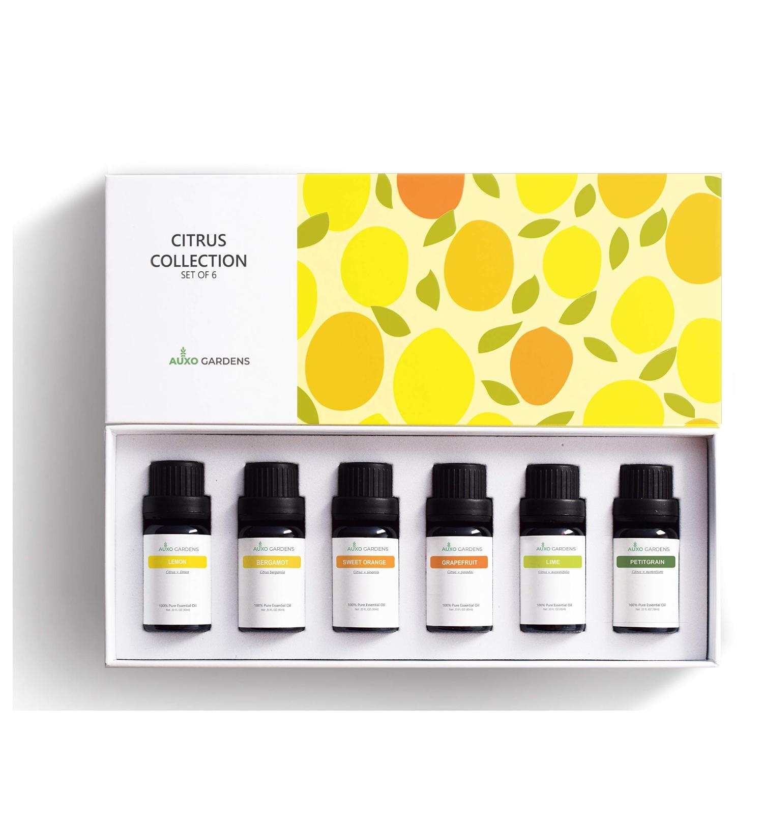 Citrus Essential Oil Set - Pack of 6 Pure Therapeutic Grade 10ml Oils | Lemon Grapefruit Sweet Orange Lime Bergamot & Petitgrain - Buy Online on GoSupps.com