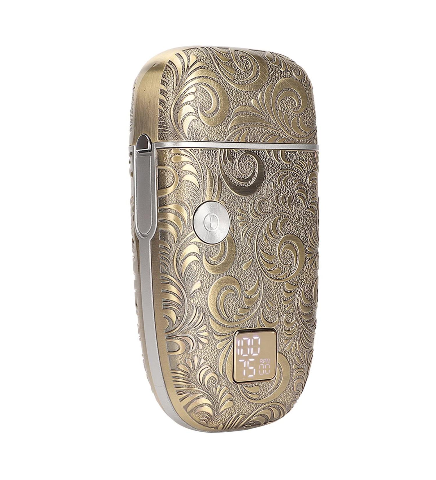 Double Floating Cutter Metal Hair Grooming Trimmer for Men Smooth Shaving Portable Size with Carved Patterns - Buy Online on GoSupps.com