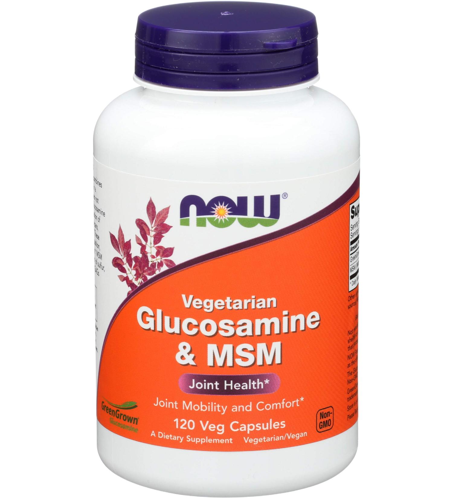 Now Foods Vegetarian Glucosamine & MSM - 120 Veg Capsules for Joint Health - Buy Online on GoSupps.com