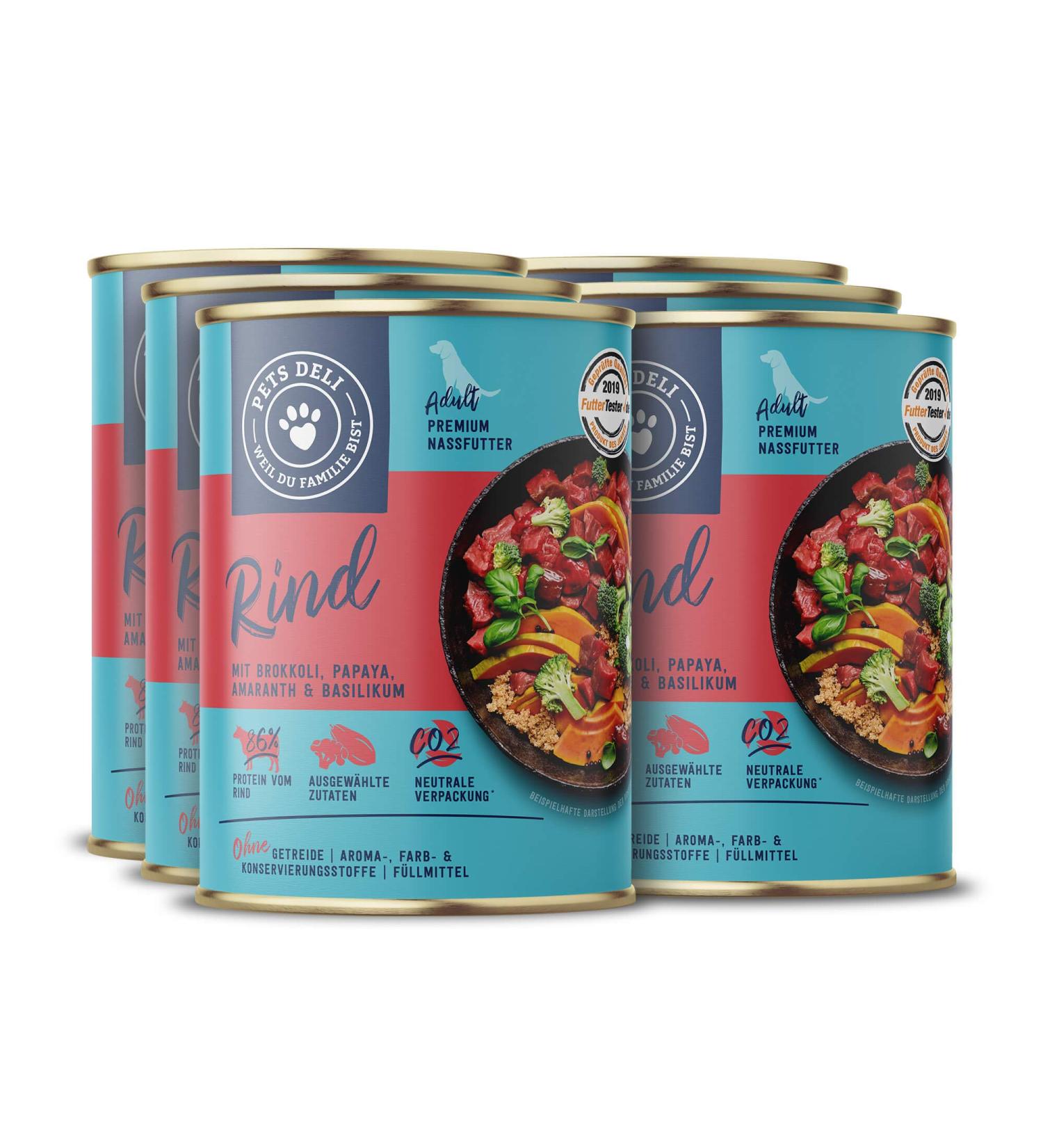 Pets Deli Wet Dog Food - Gluten-Free & Sugar-Free Beef with Broccoli Papaya Amaranth & Basil - 6 x 400g Pack - Buy Online on GoSupps.com