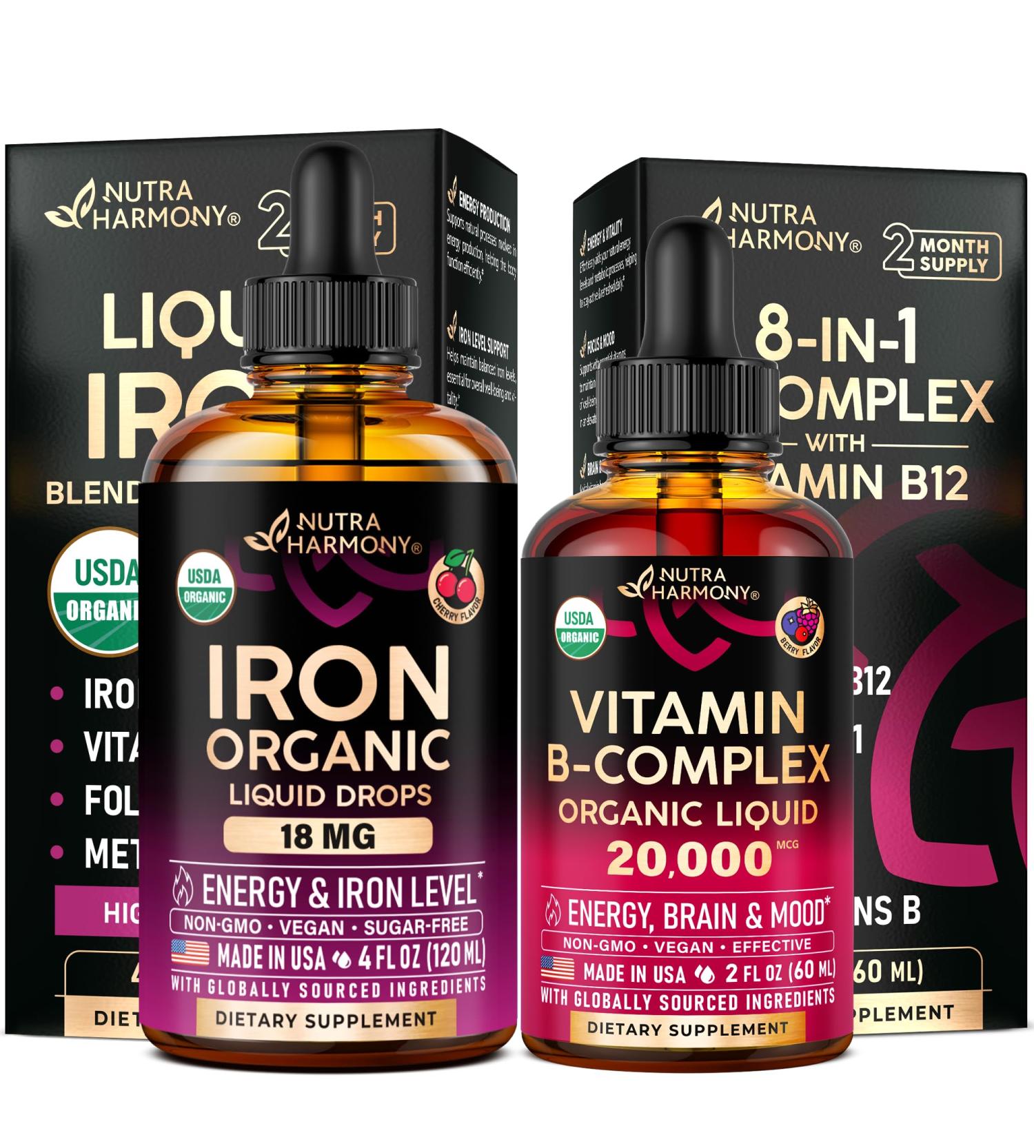 NUTRAHARMONY Liquid Iron & Vitamin B-Complex Drops