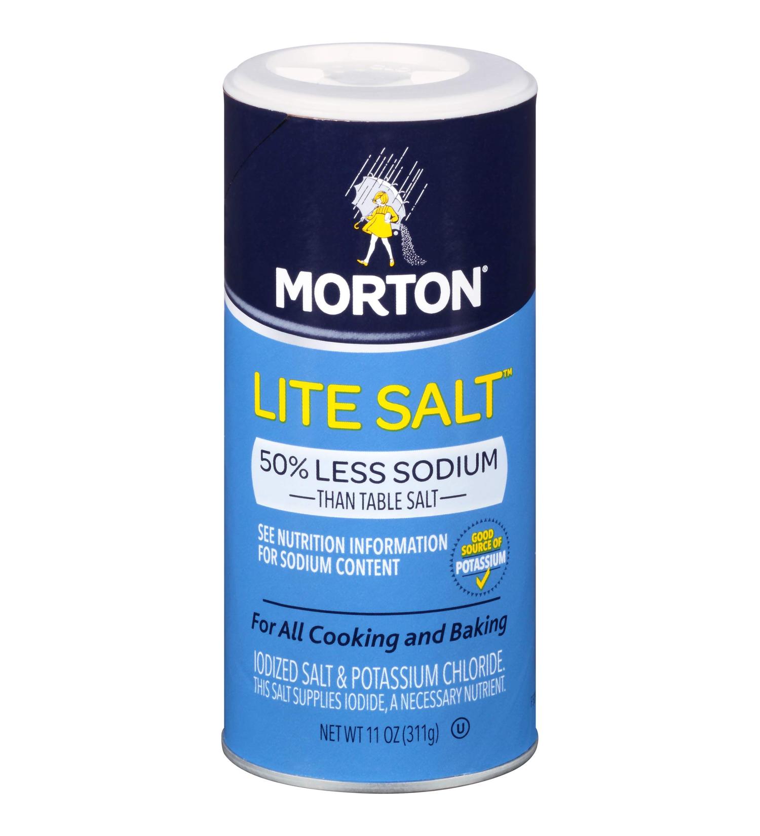 Morton Salt Lite Salt 11oz (Pack of 12) - Low Sodium Alternative for Healthier Cooking - Buy Online on GoSupps.com