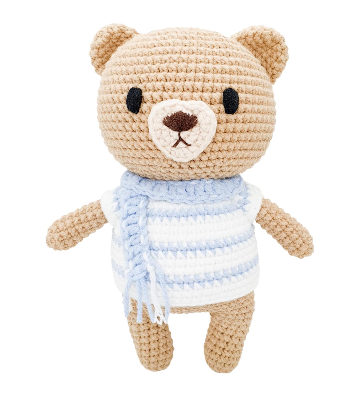 FRILY Crochet Bear - Small Knitted Amigurumi Toy for Kids and Adults - Handmade 7.5 Blue Stuffed Animal - Buy Online on GoSupps.com