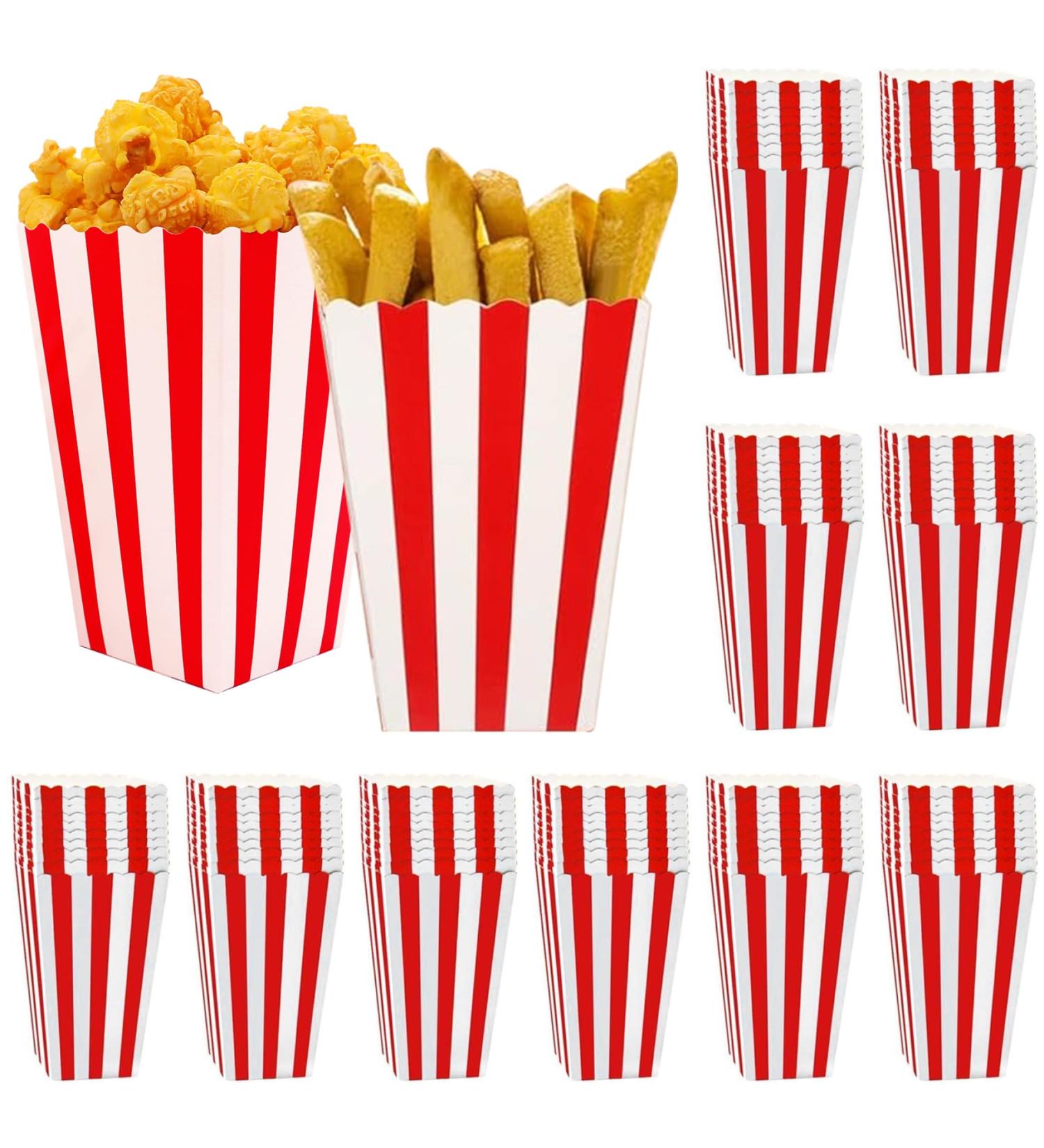LAANCOO 100Pcs Popcorn Boxes 4.5 Inches Tall Red & White Popcorn Bags Mini Pop Corn Buckets Cardboard Candy Containers for Party Snacks Candies Popcorn Gift Bags Christmas - Buy Online on GoSupps.com