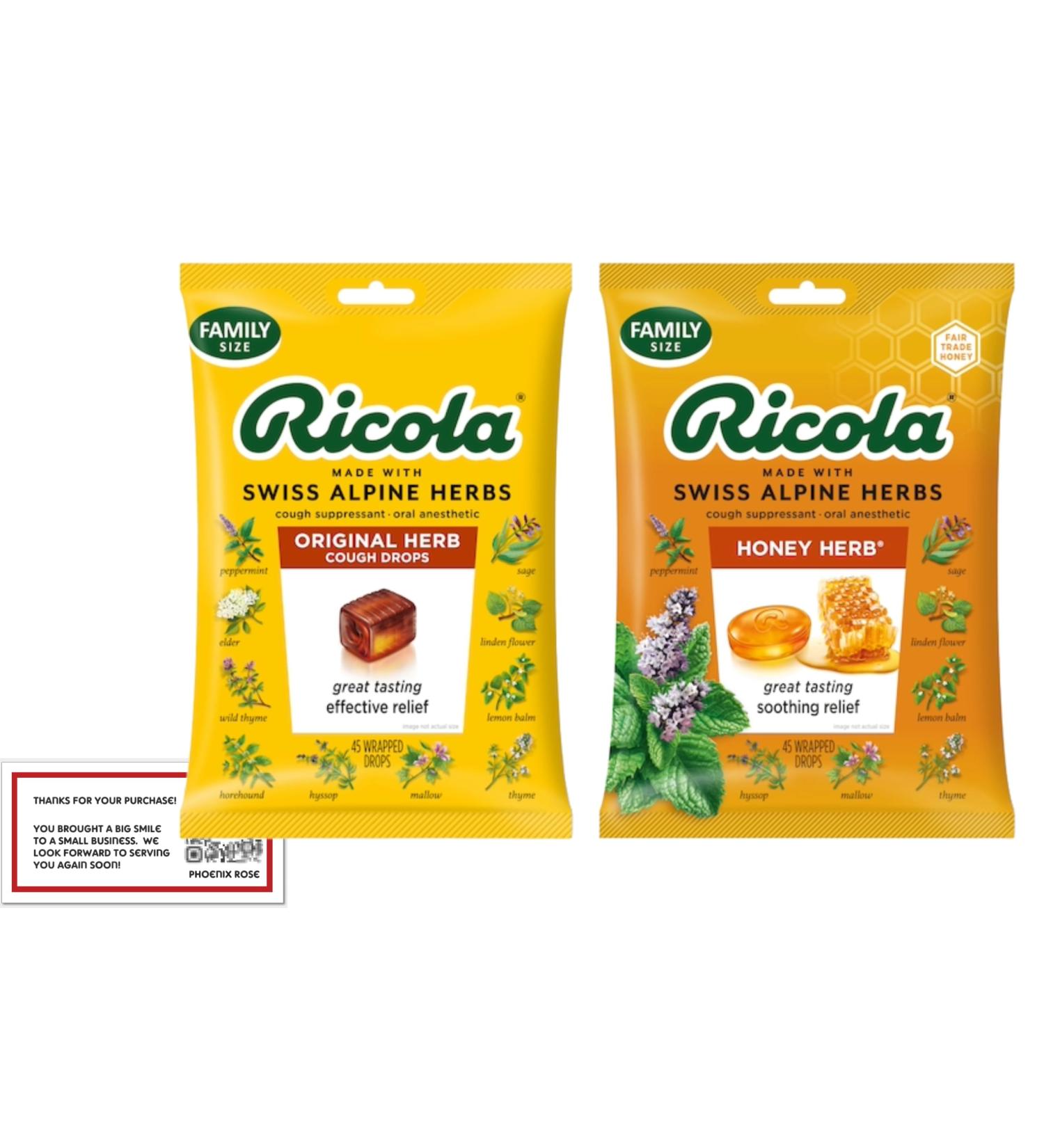 Buy Phoenix Rose RicoIa Honey Herb & Original Flavor Cough Drops | 90 Pieces + Free Fridge Sticker - International Shipping Available - Buy Online on GoSupps.com