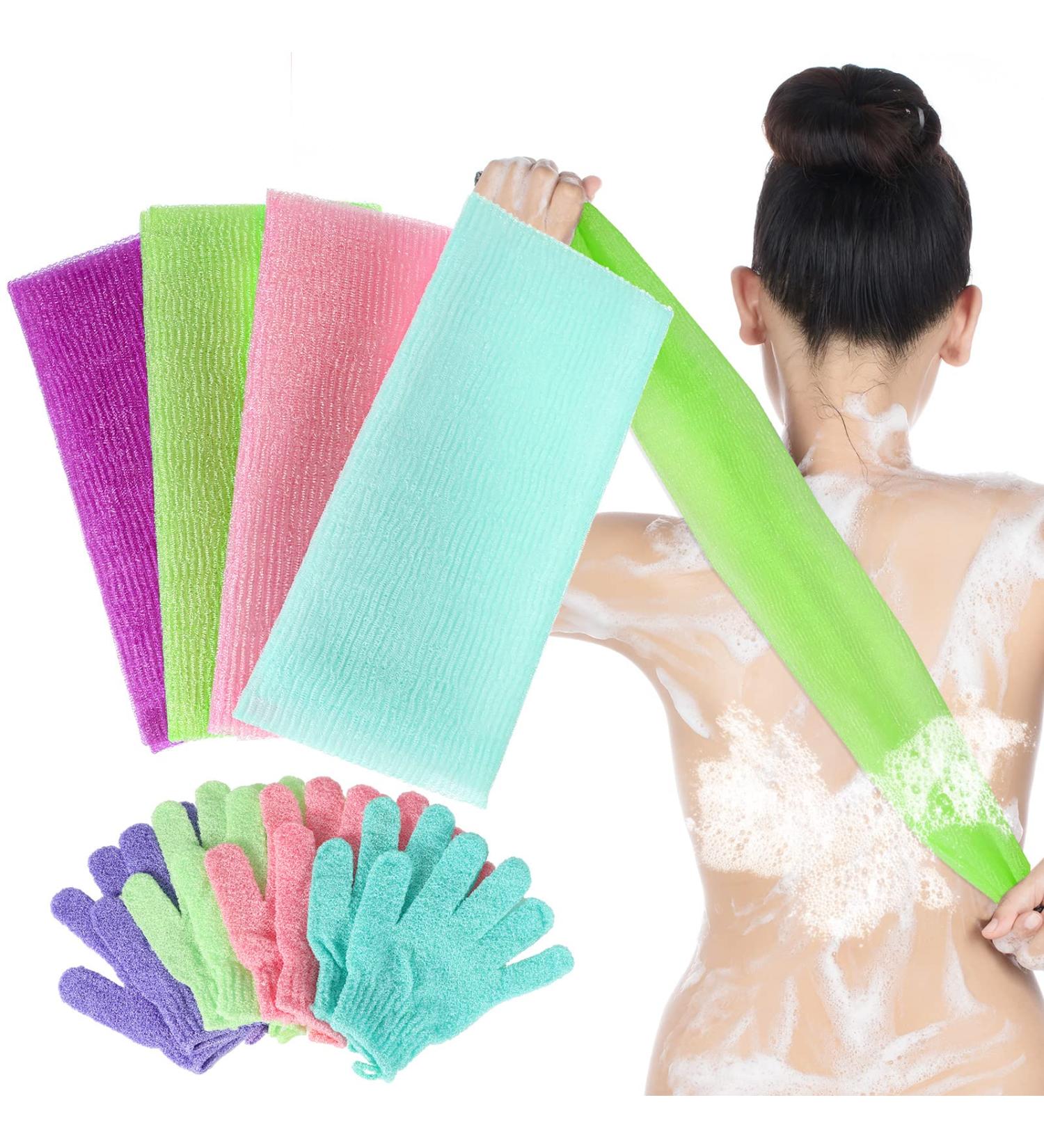 8 Piece Shower Gloves & Exfoliating Towel Set - Body Scrubber for Men & Women - Buy Online on GoSupps.com