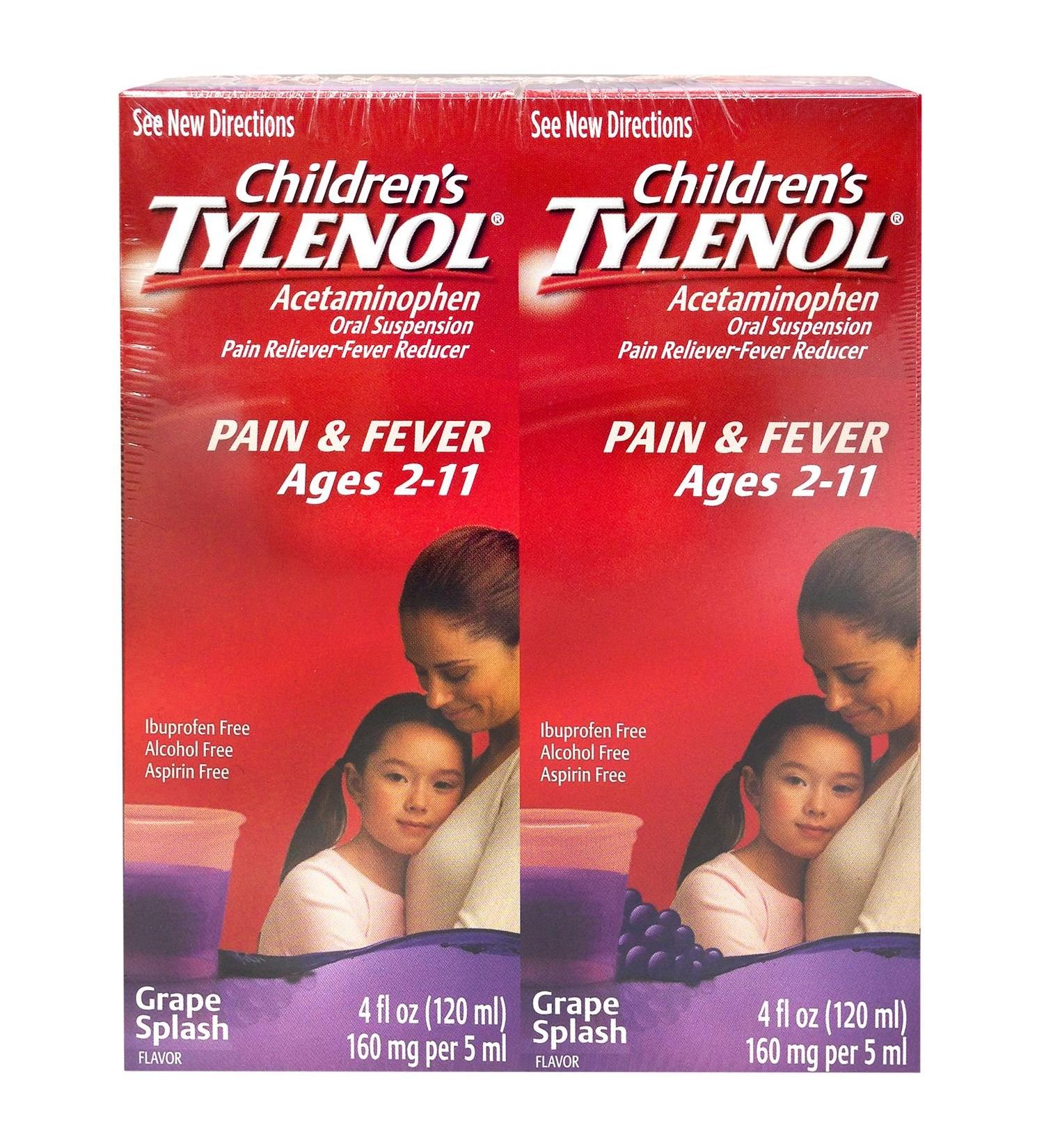 Children's Tylenol Grape Splash Flavored Liquid 4 Fl. oz 2 pk.