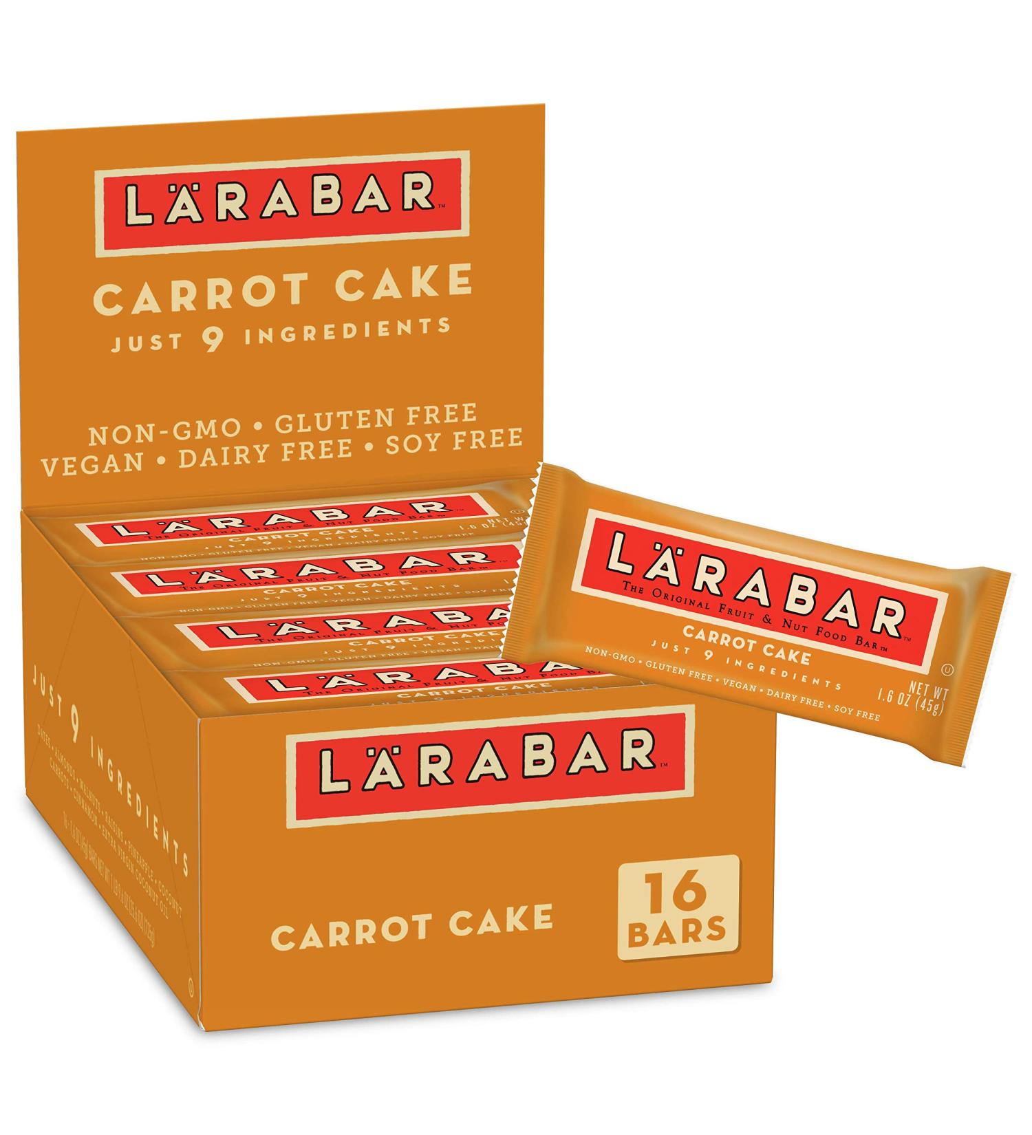 Larabar Carrot Cake - 16 Bars (1.6 oz each) - Healthy Snack, Gluten-Free - Buy Online on GoSupps.com