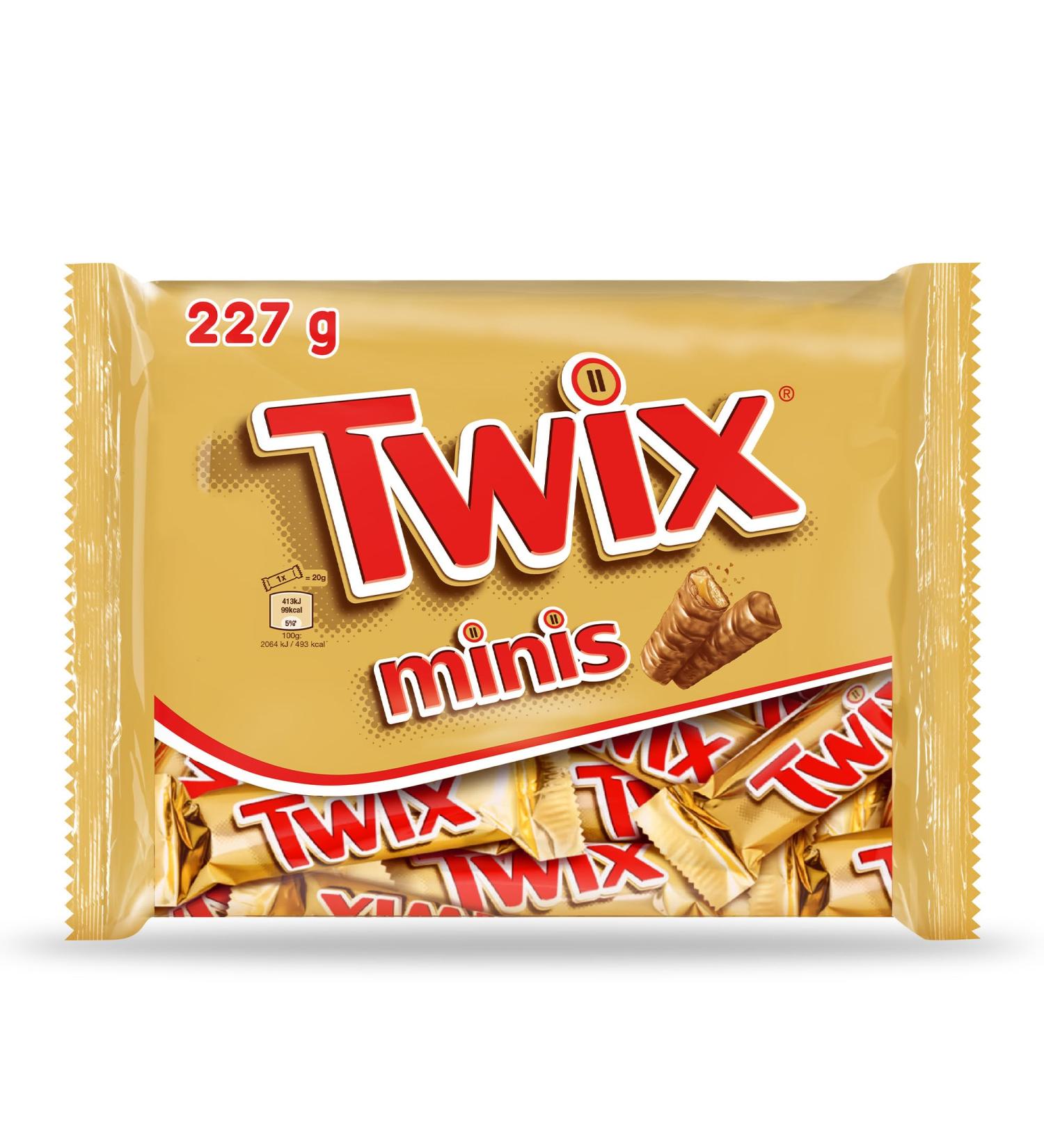 TWIX - Mini bars milk chocolate caramel and biscuits - 10 mini bars - 227g - Buy Online on GoSupps.com