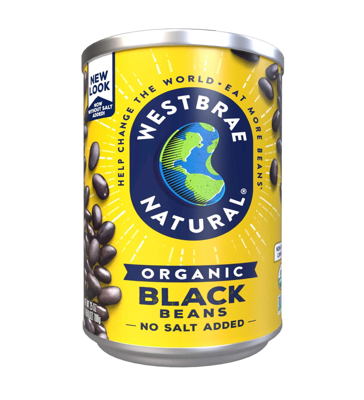 Westbrae Natural Organic Black Beans - No Salt Added, 25 Oz (Pack of 12) | Healthy & Delicious - Buy Online on GoSupps.com