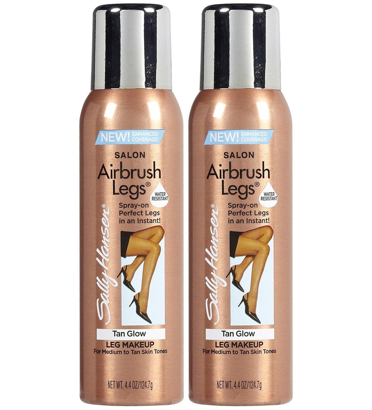 Sally Hansen Airbush Sun Self-Tanner for Legs-Tan Glow-4.4oz 2 pack