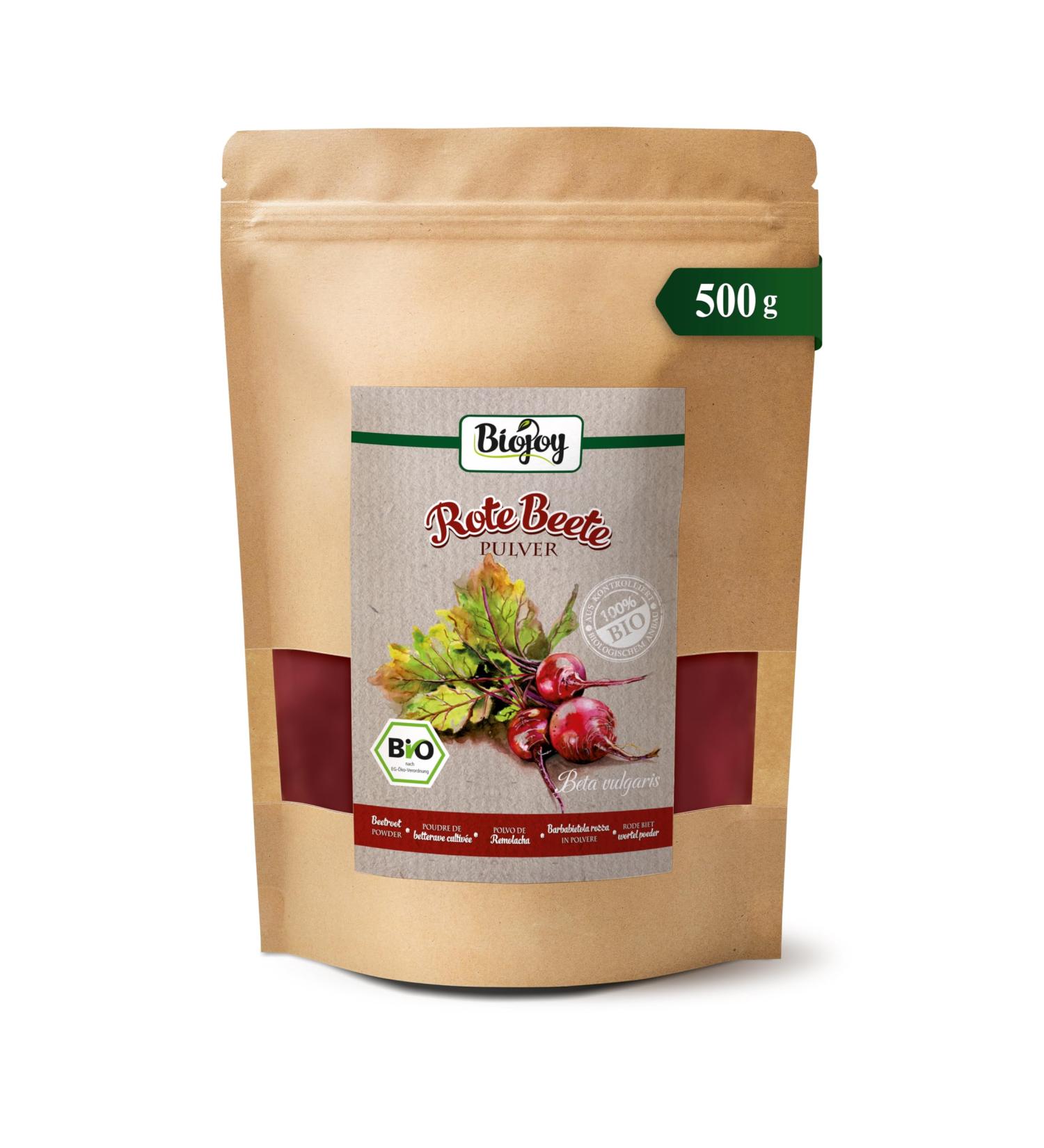  Biojoy Biojoy Organic Beetroot Powder (500g) natural and pure (Beta vulgaris) - Buy Online on GoSupps.com