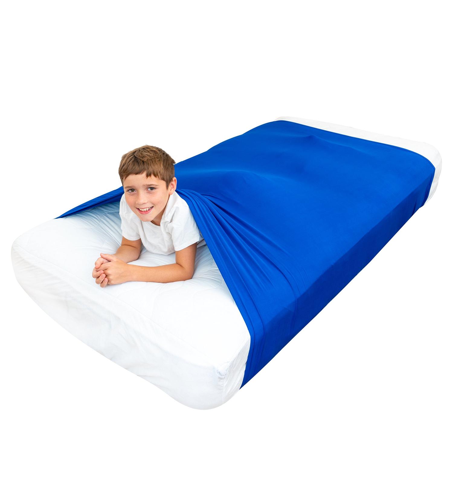 Special Supplies Sensory Bed Sheet for Kids - Compression Alternative to Weighted Blankets - Breathable & Stretchy - Cool Comfortable Sleeping Bedding - Blue Twin - Buy Online on GoSupps.com