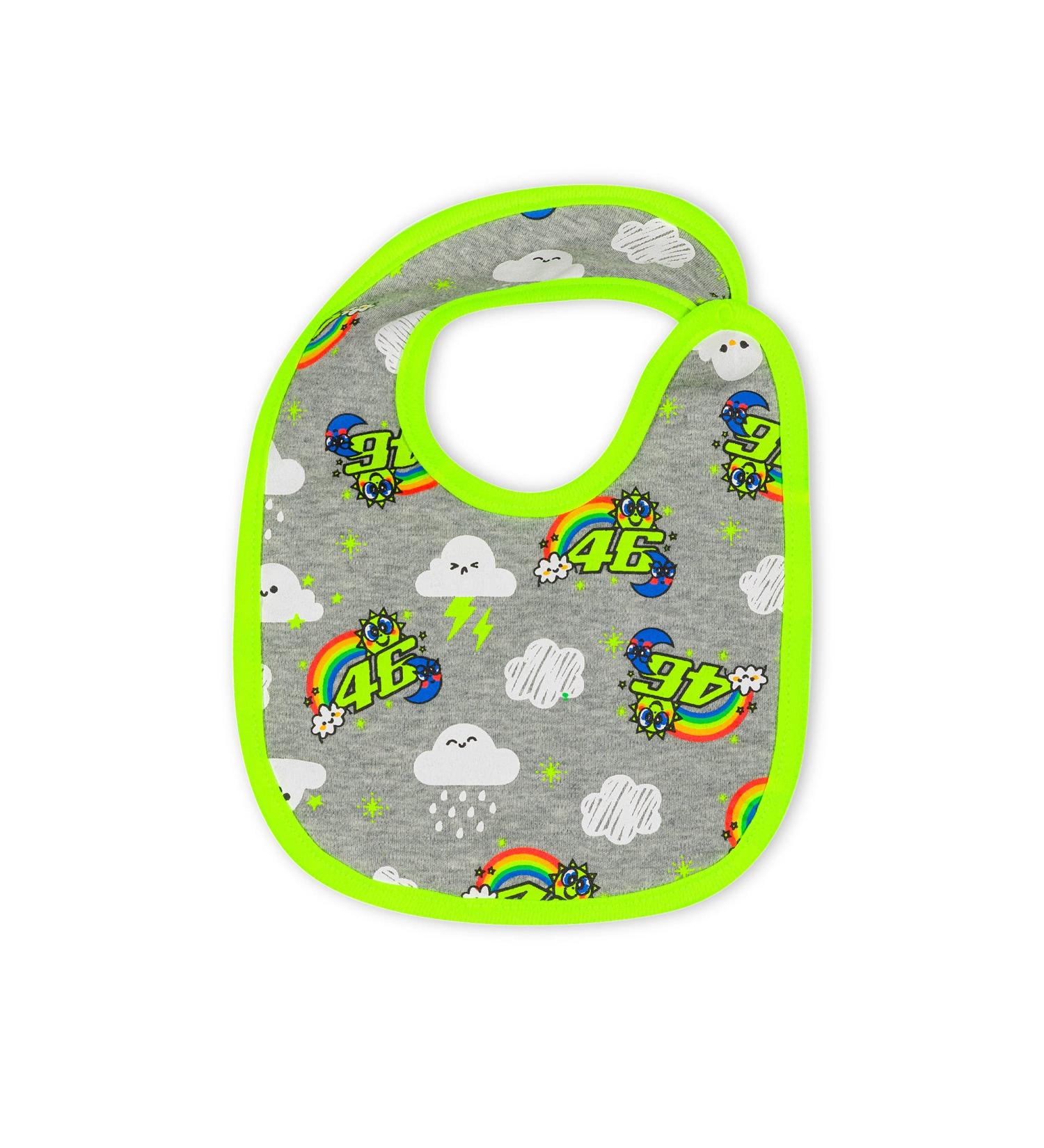 VR 46 Boy's Sun and Moon Bib Mel. Grey One Size