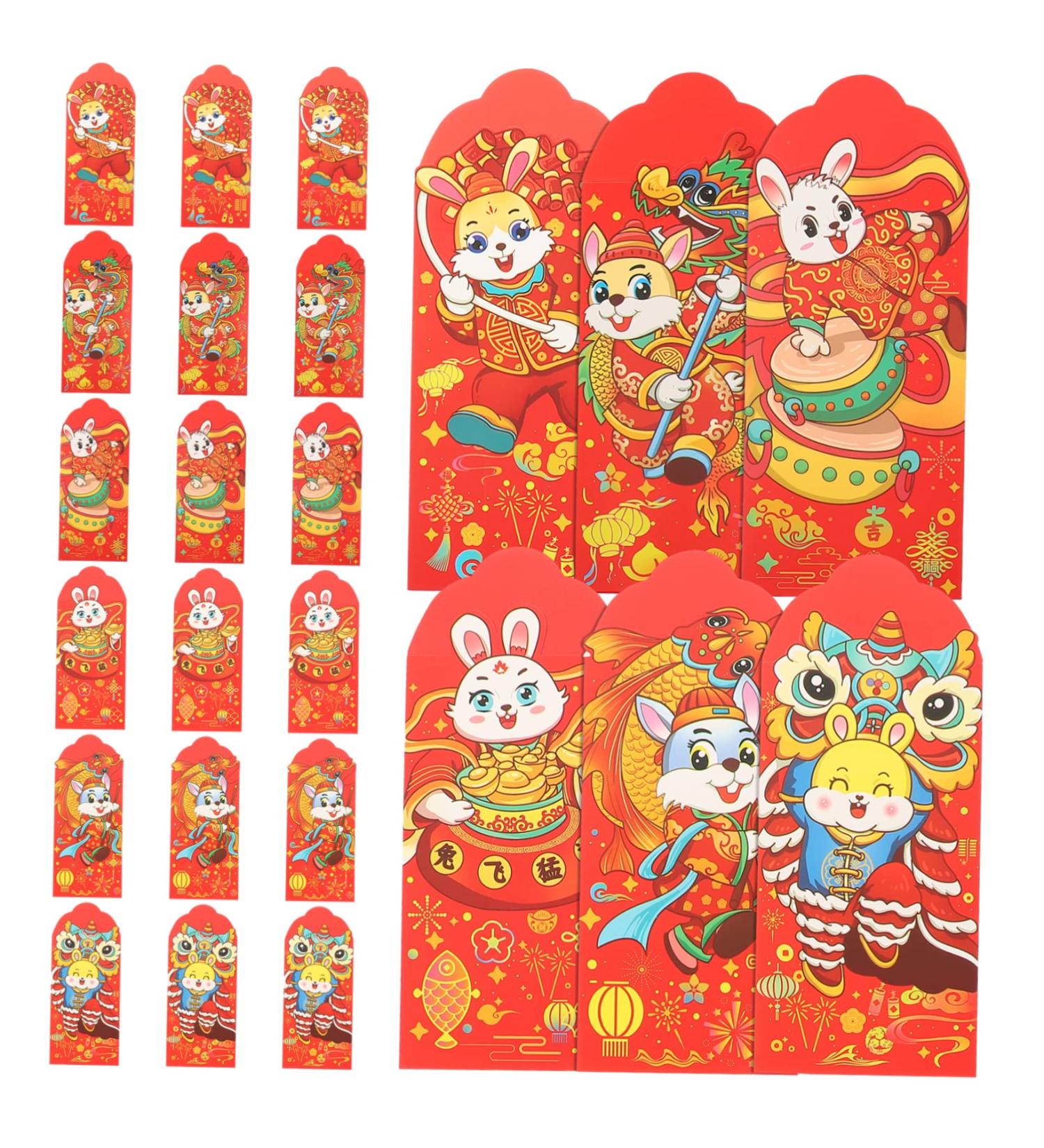ABOOFAN 72 Pcs 2023 Year of The Rabbit Red Packets Red Envelope Chinese Traditional Red Packets Lunar Rabbit Year Decor Chinese New Year 2023 Wedding Gift Spring Festival Bag Paper Cartoon - Buy Online on GoSupps.com