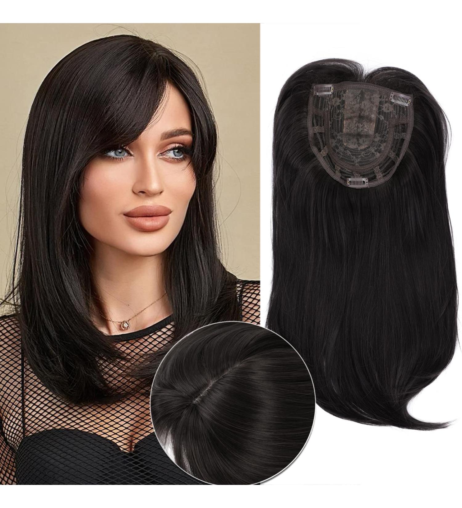 18 Hair Topper for Thinning Hair - Women's Hair Piece for Volume | Natural Straight, Super Soft, Real Hair Look - 6.5X6.5 Size - Natural Black - Buy Online on GoSupps.com