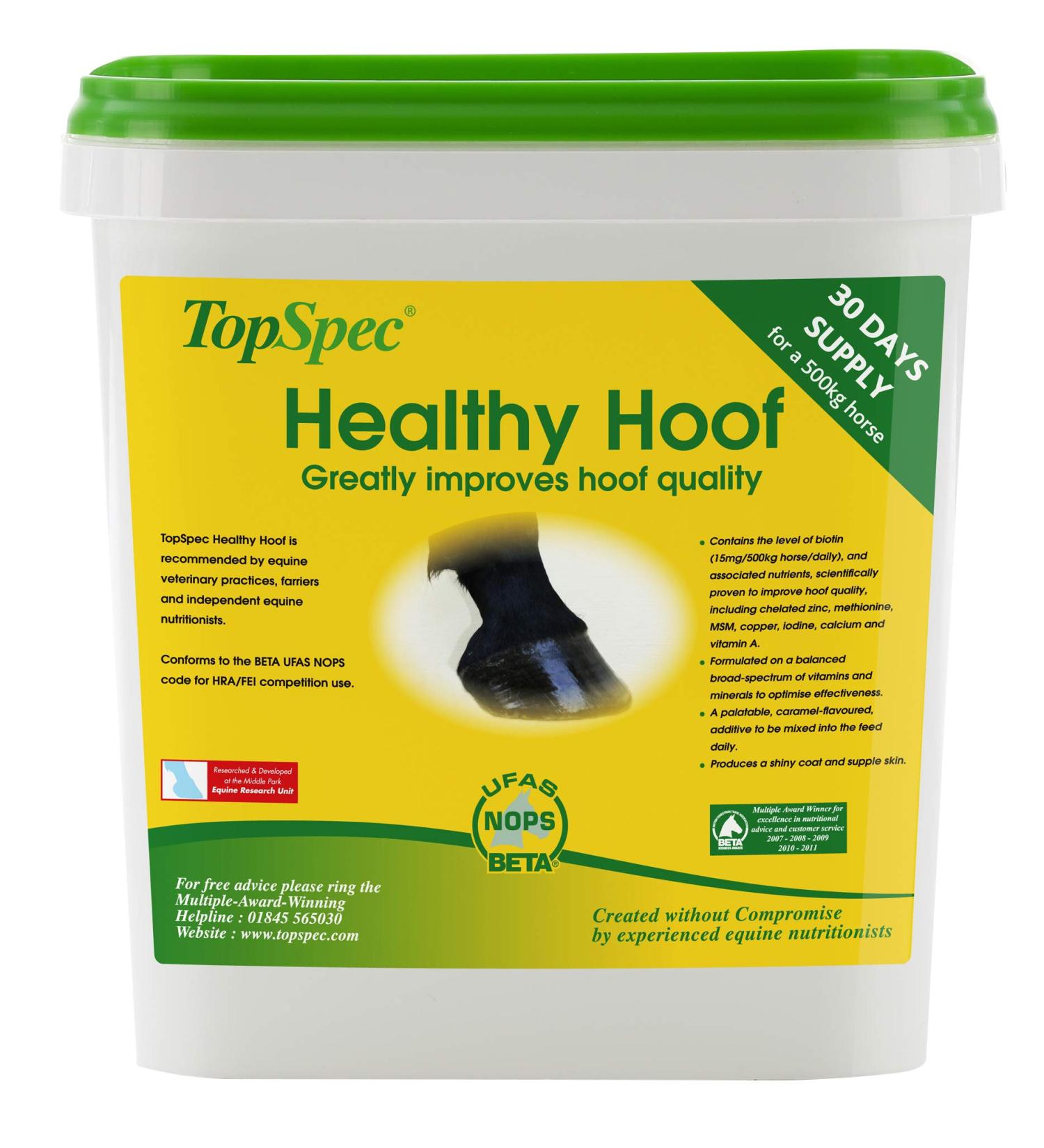 TopSpec No.1 Healthy Hoof 3kg - Clear 3Kg