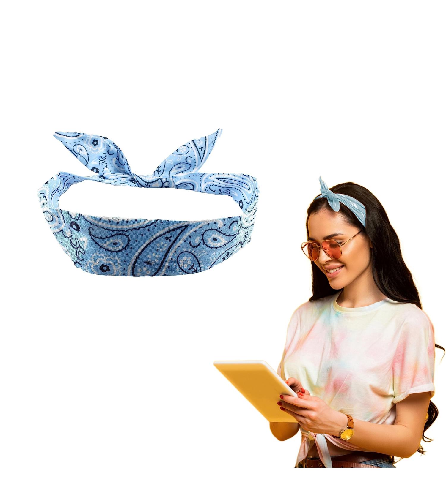 Lizzy Wired Hair Headband | Retro Rockabilly Adjustable Plain & Printed Wire Headbands Hair Accessory Head Wrap Vintage Various Colour & Designs