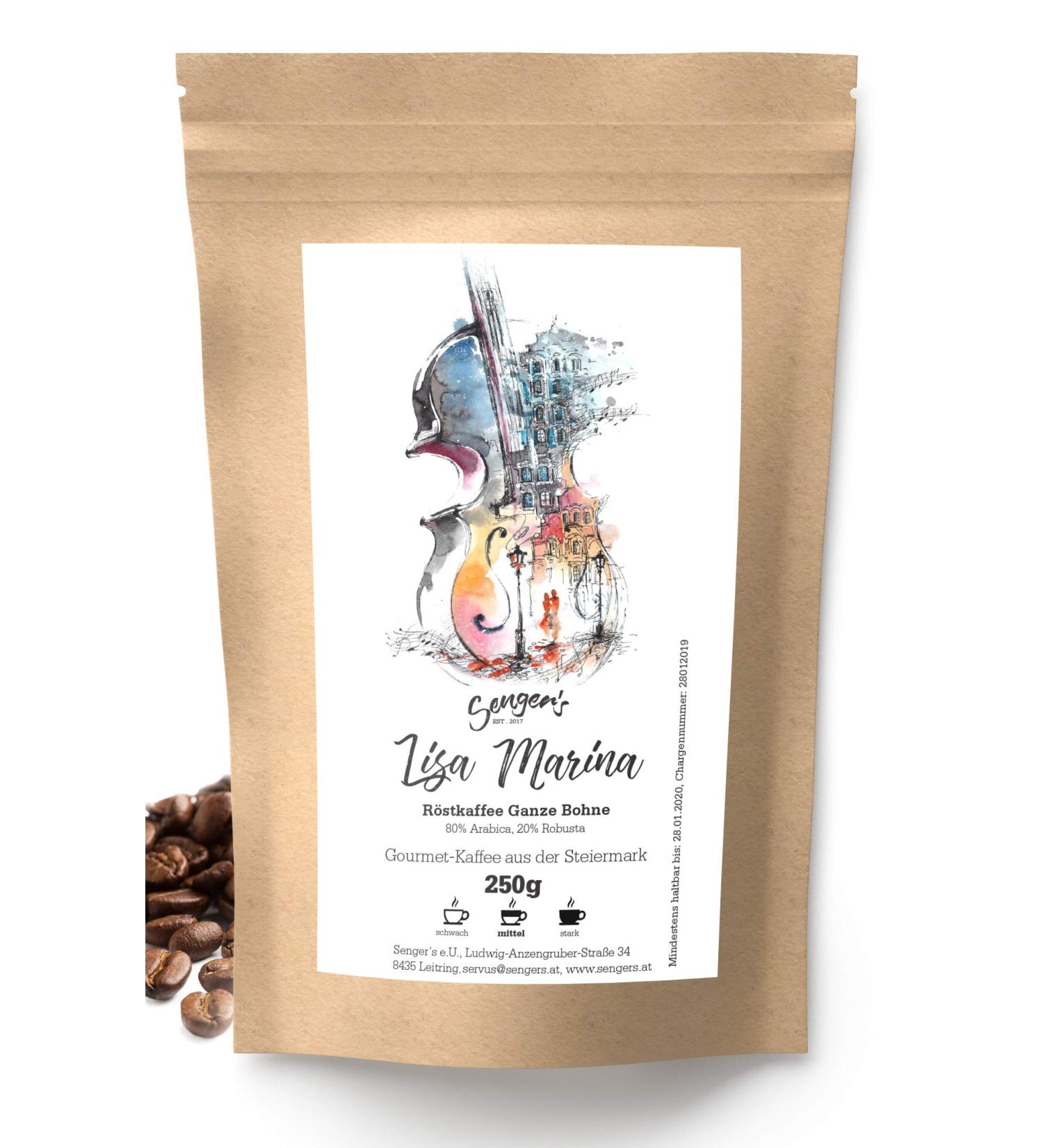  Senger's Sengers Steiermark Espresso Coffee 250 g Whole Bean - Buy Online on GoSupps.com