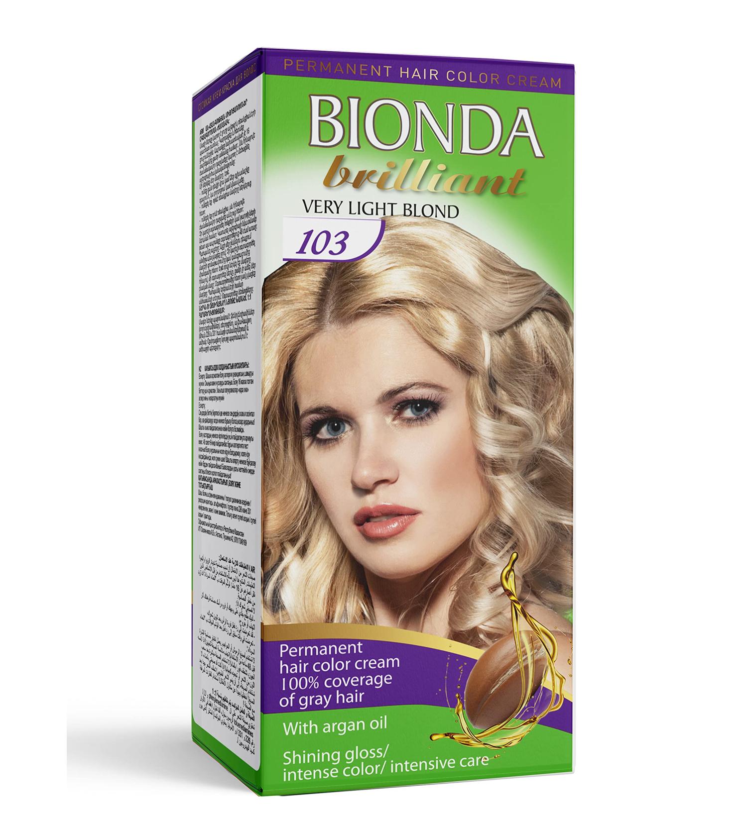 Bionda Brilliant permanent hair color with argan oil 100 ml glossy shine intense color 103 very light blonde - Buy Online on GoSupps.com